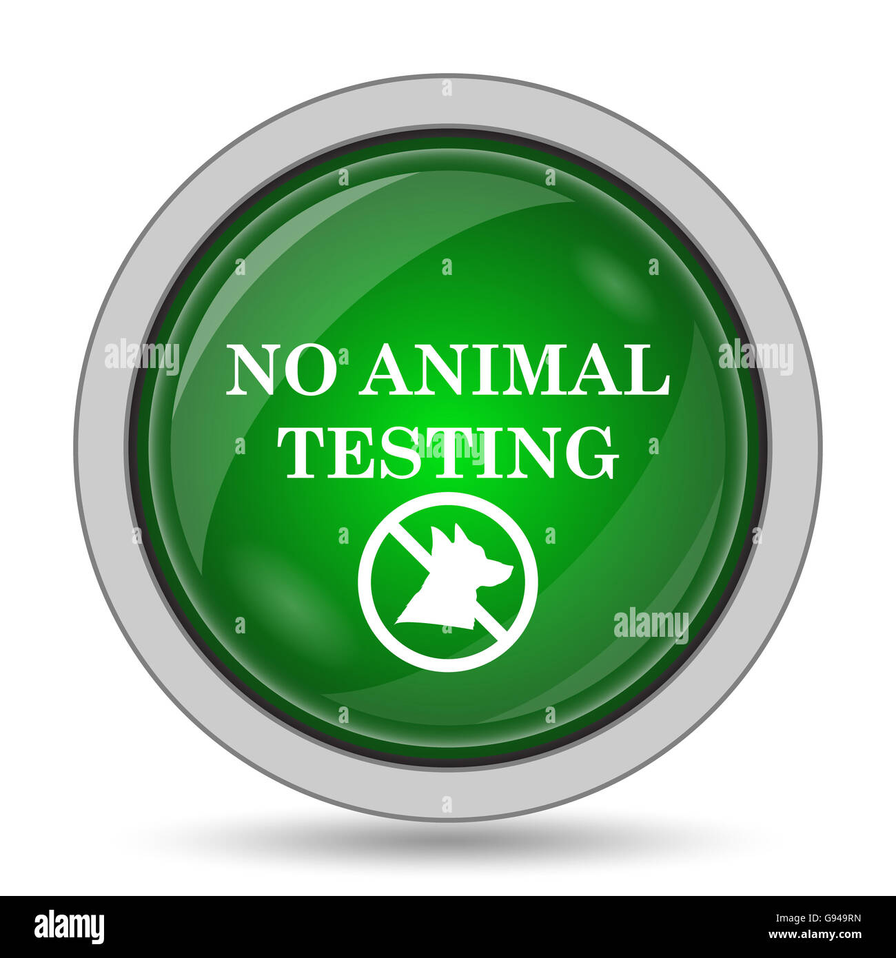 No animal testing icon. Internet button on white background Stock Photo ...