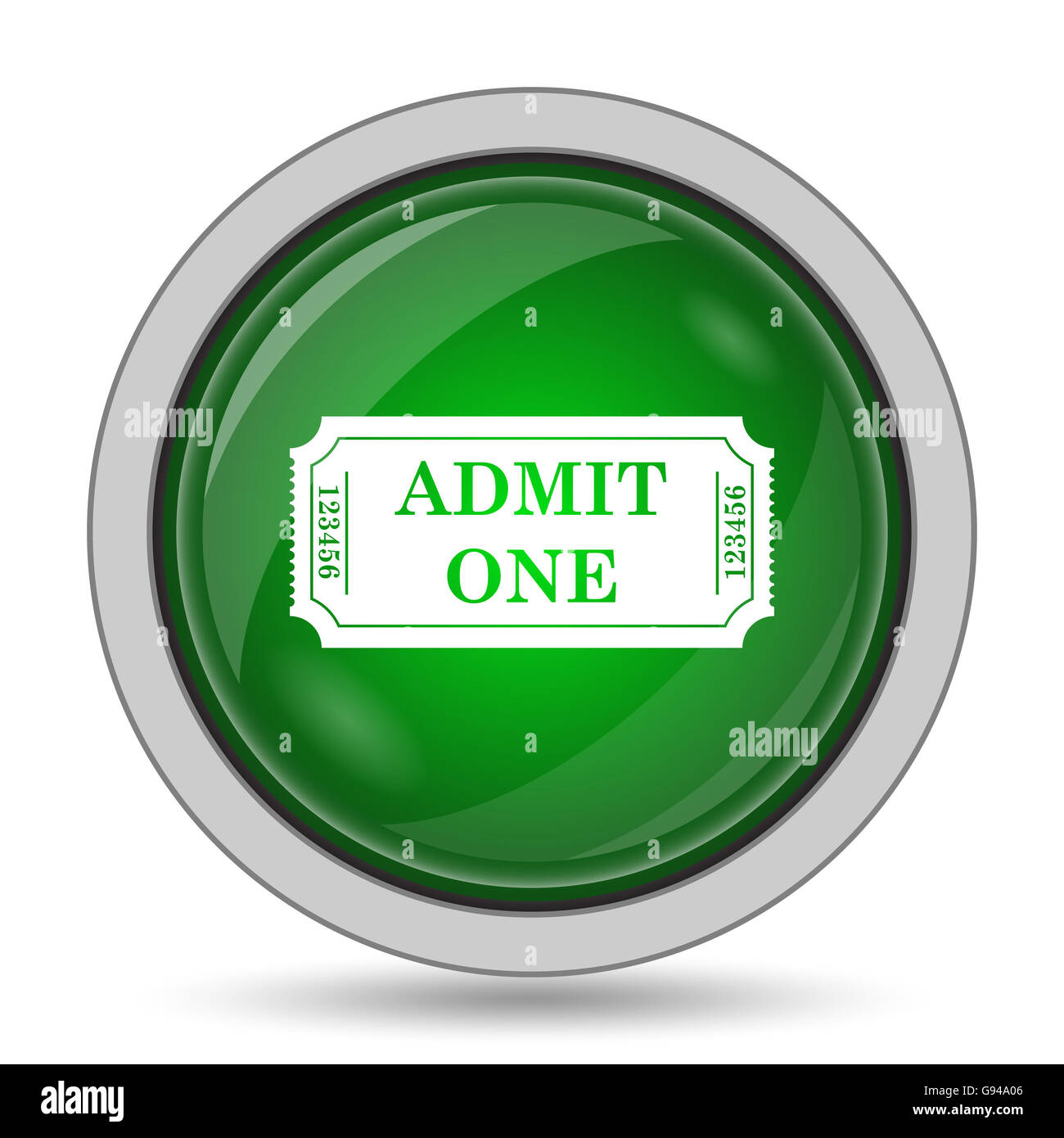 Admin one ticket icon. Internet button on white background Stock Photo ...