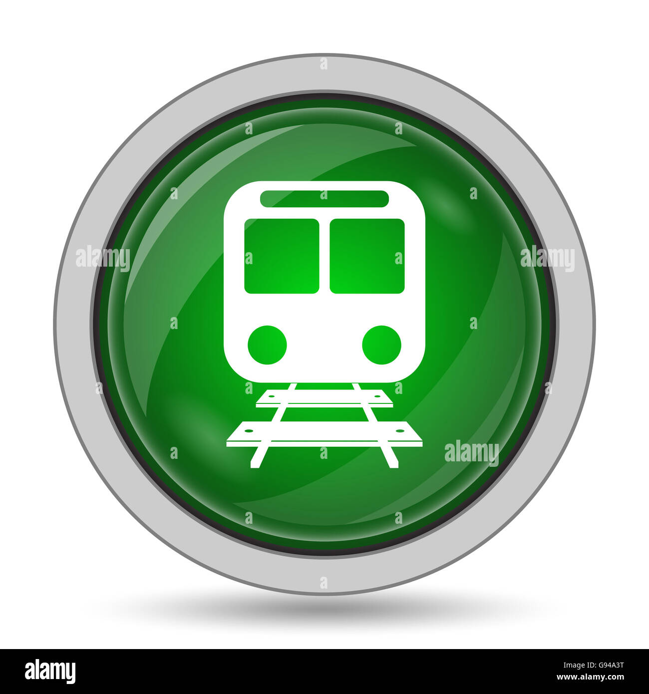 Train icon. Internet button on white background Stock Photo - Alamy