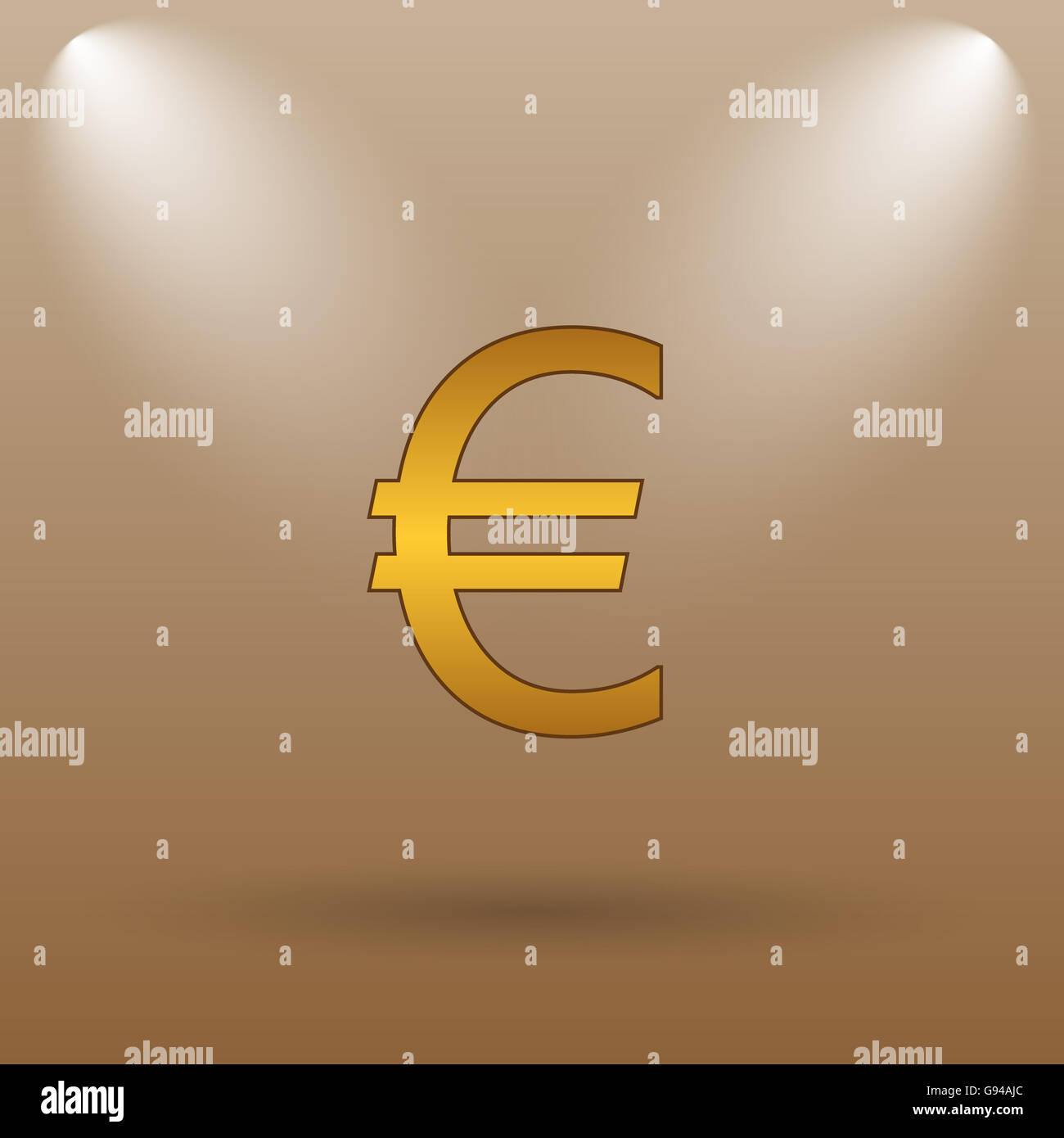 Golden button euro sign hi-res stock photography and images - Alamy