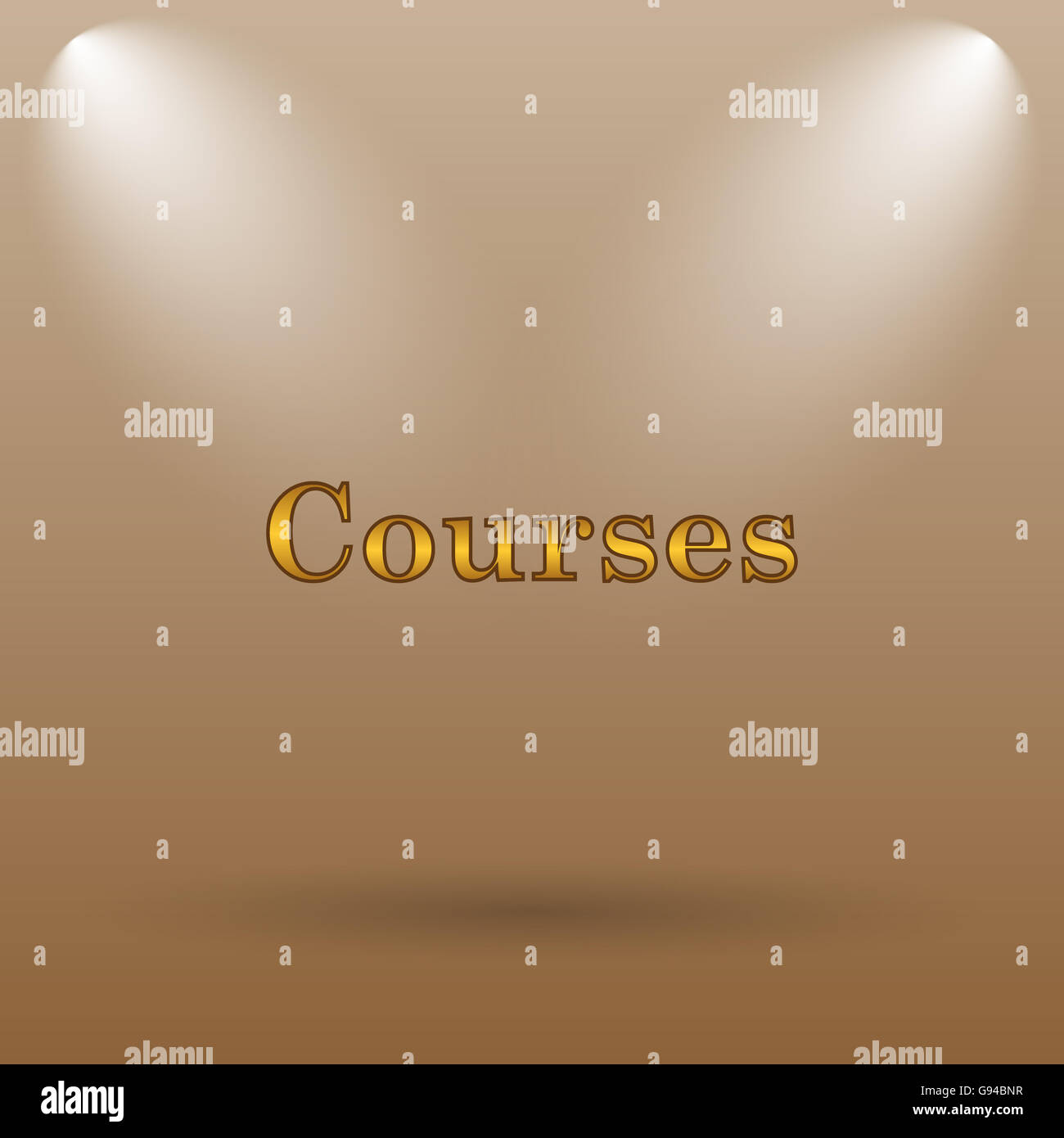 Courses icon. Internet button on brown background Stock Photo - Alamy