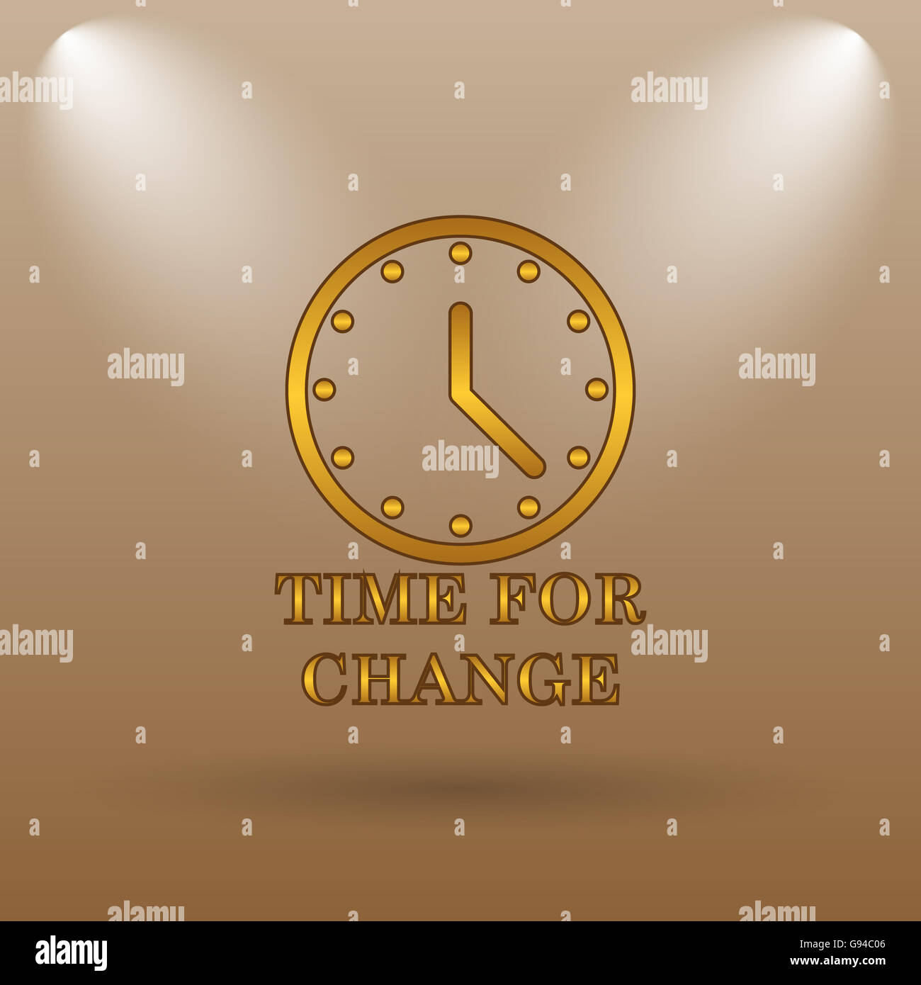 Time for change icon. Internet button on brown background Stock Photo ...