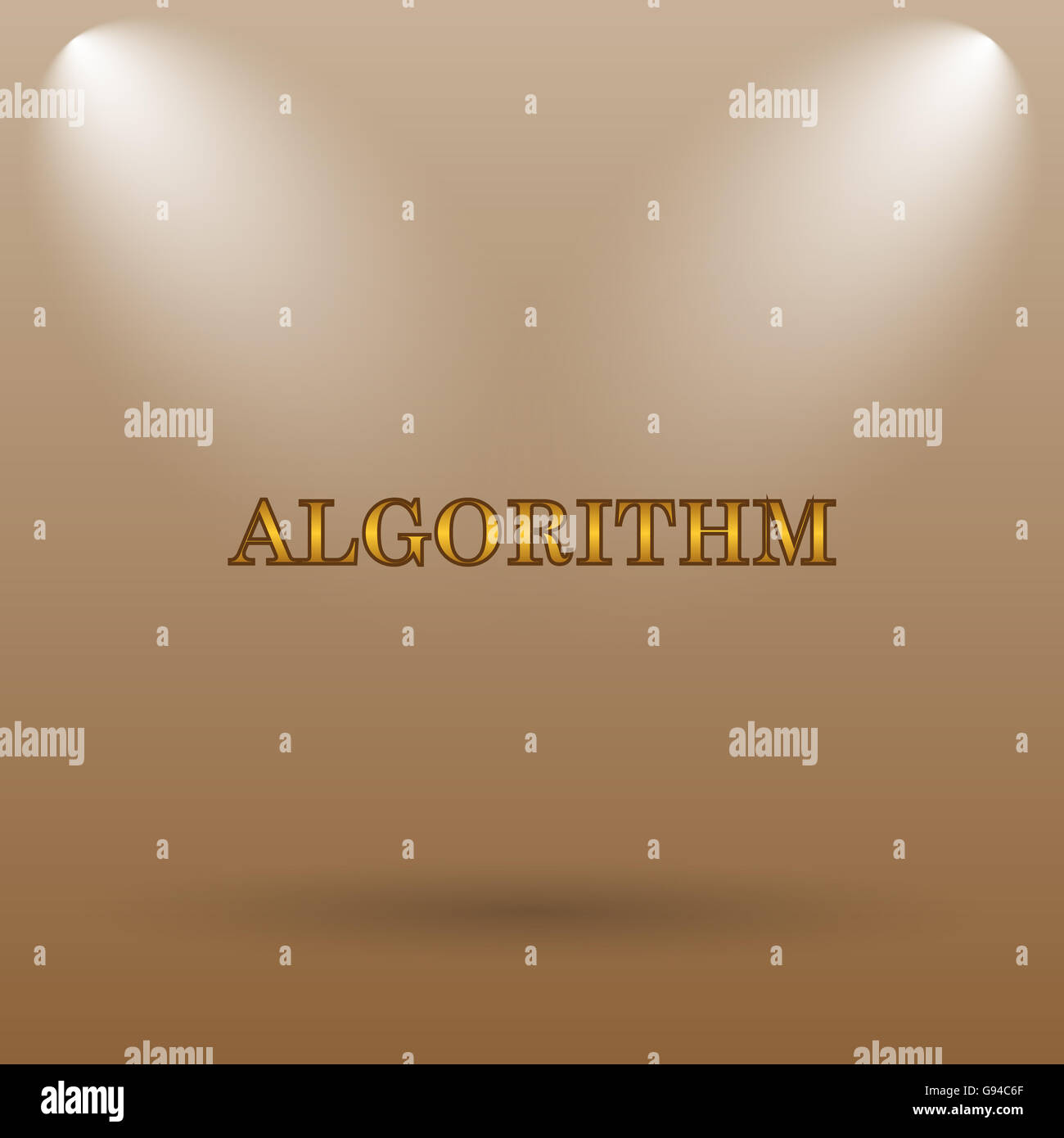 Algorithm icon. Internet button on brown background Stock Photo - Alamy