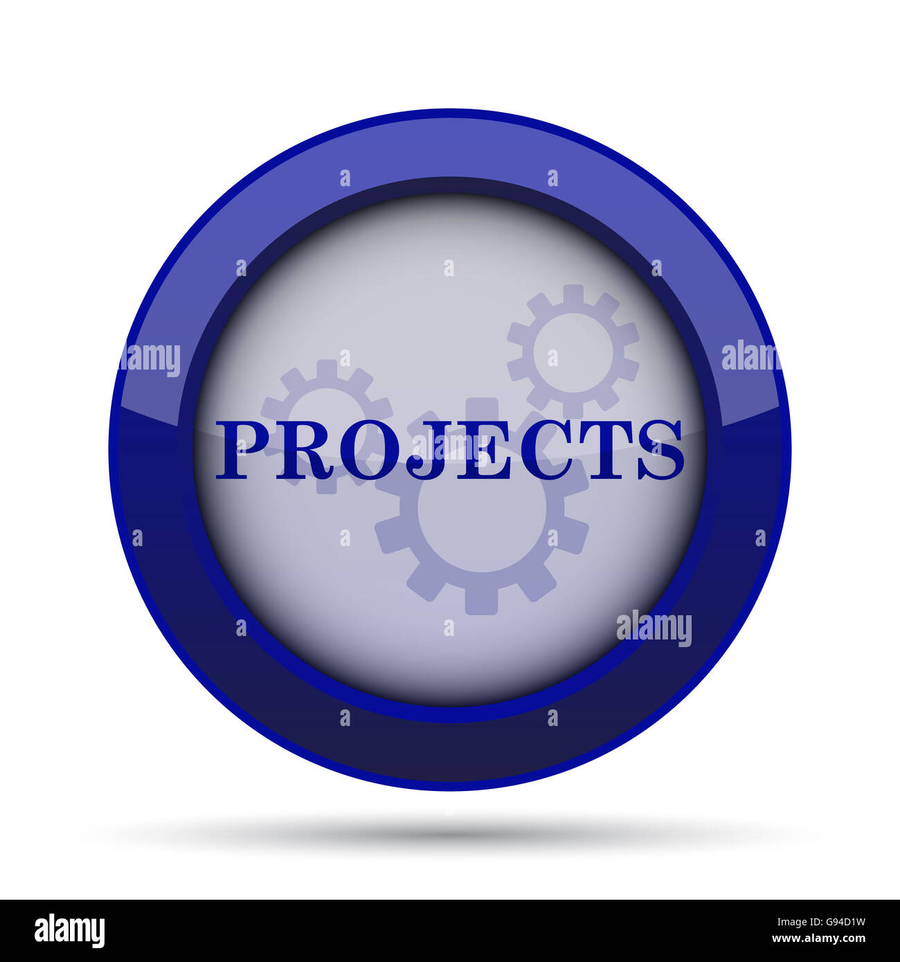 Projects icon. Internet button on white background Stock Photo - Alamy