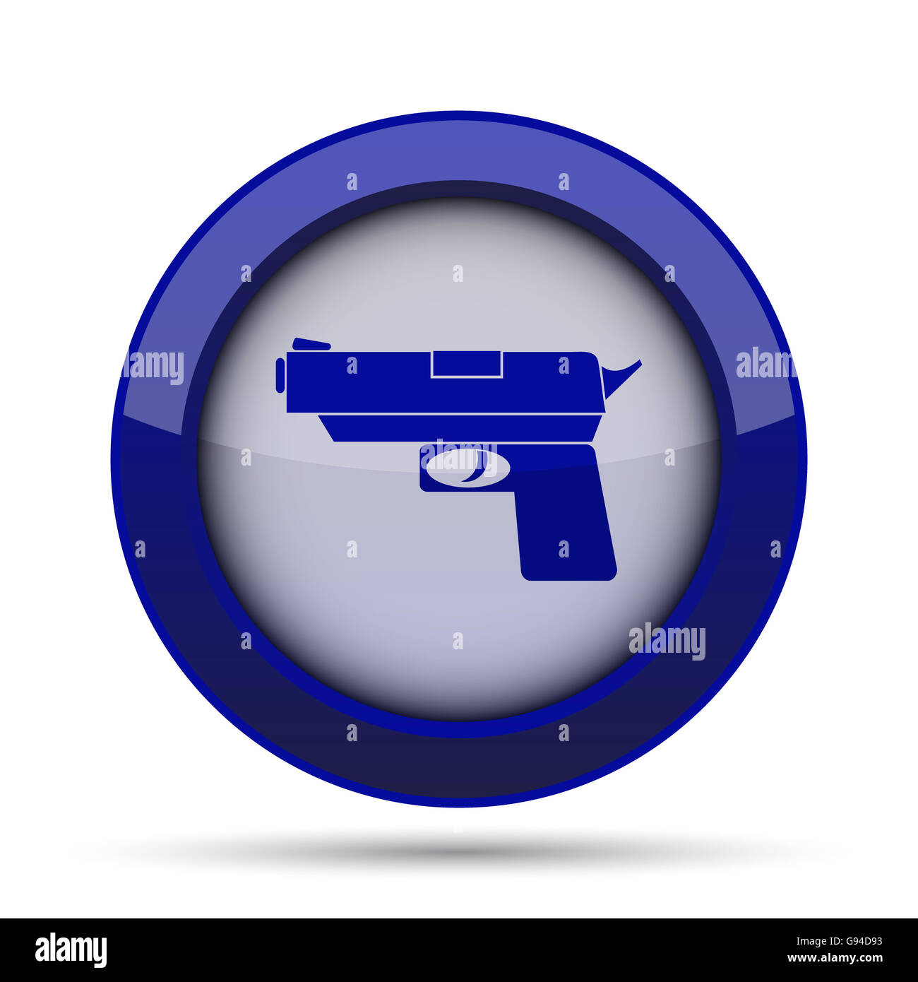 Gun icon. Internet button on white background Stock Photo - Alamy