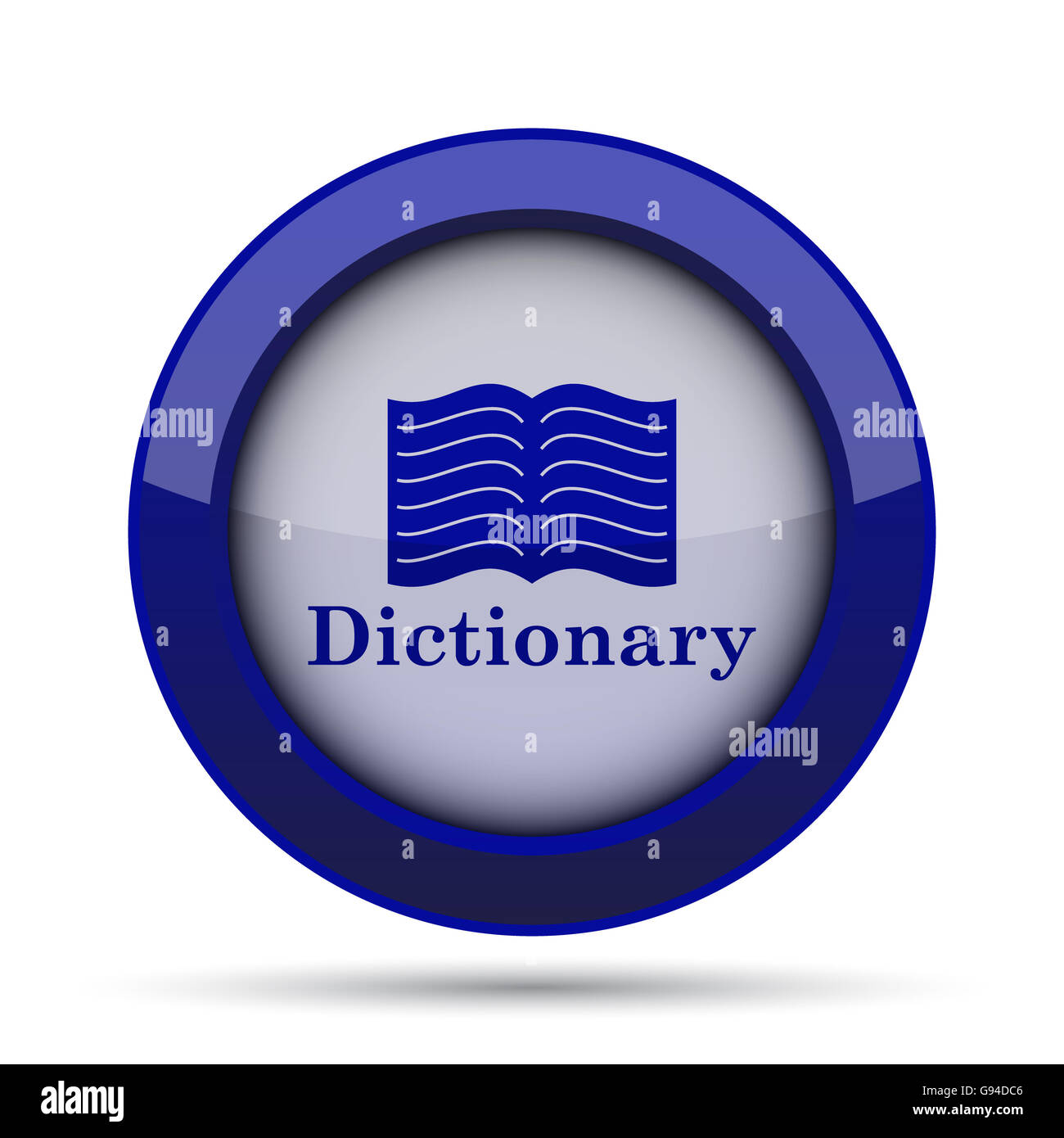 Dictionary icon. Internet button on white background Stock Photo - Alamy
