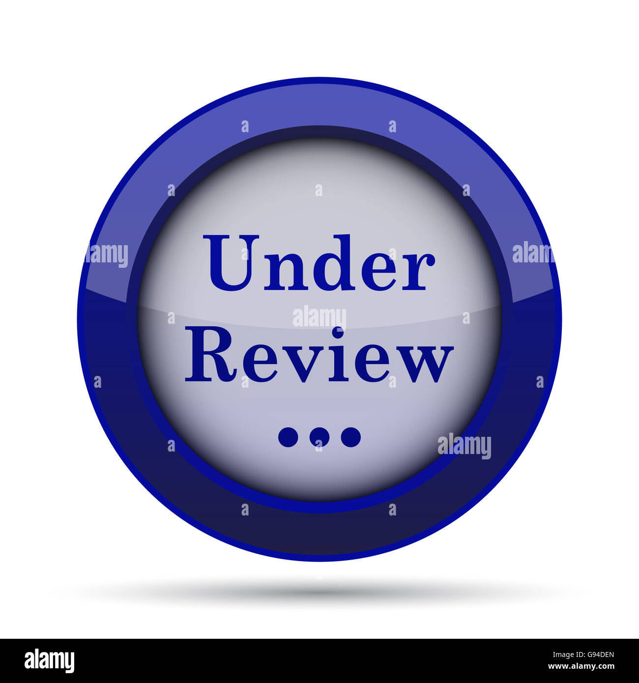 Under review icon. Internet button on white background Stock Photo - Alamy