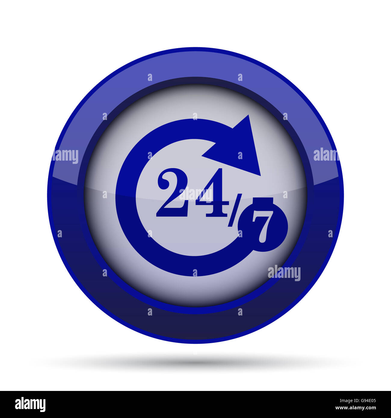 24/7 icon. Internet button on white background Stock Photo - Alamy