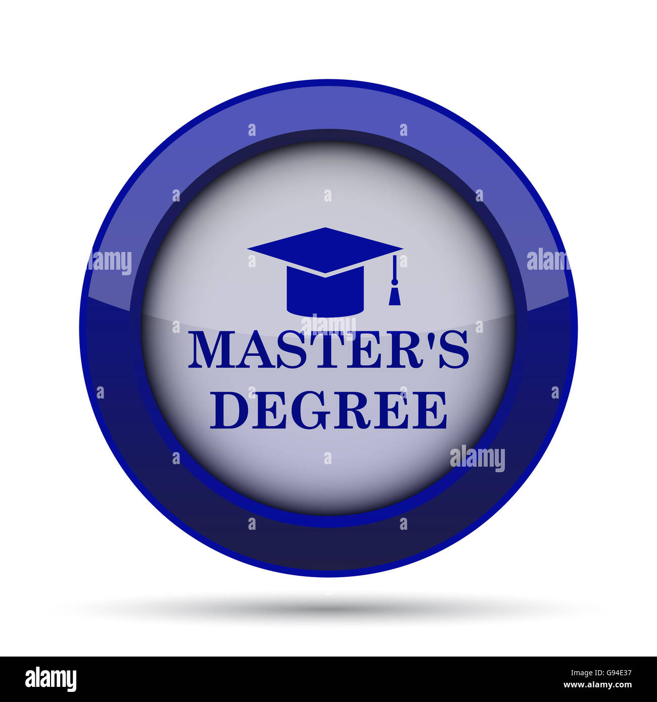 Master's degree icon. Internet button on white background Stock Photo ...