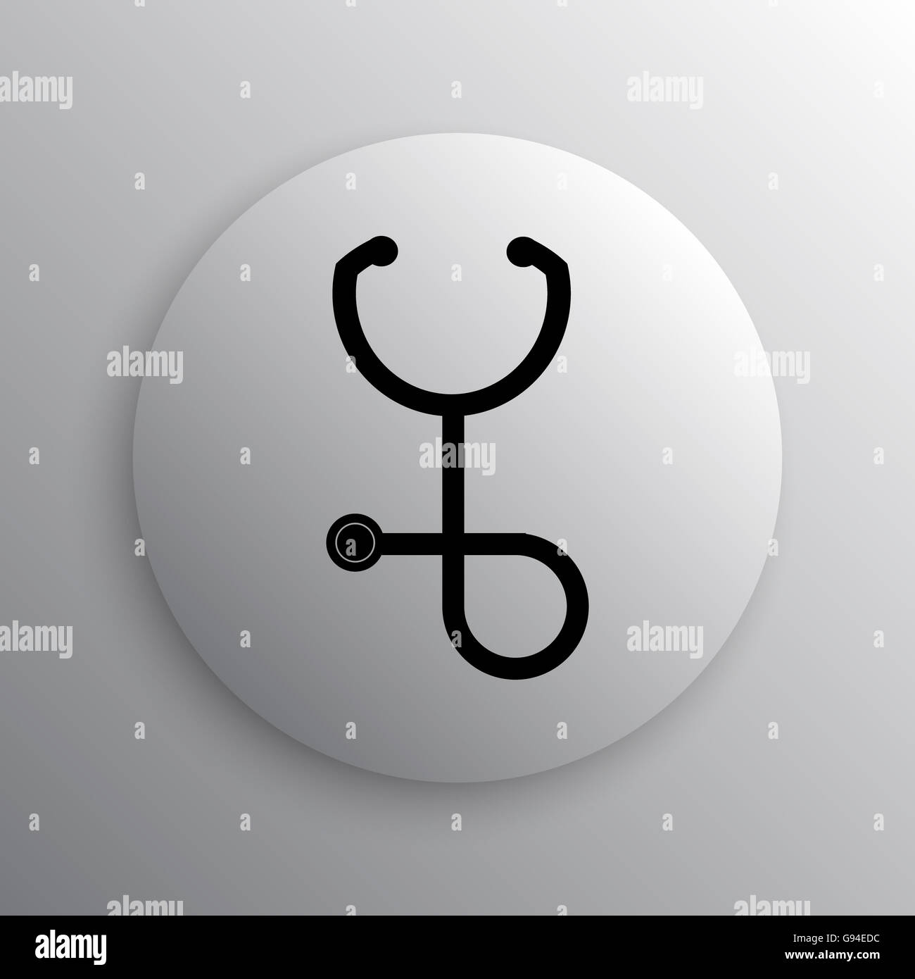 Stethoscope icon. Internet button on white background Stock Photo - Alamy