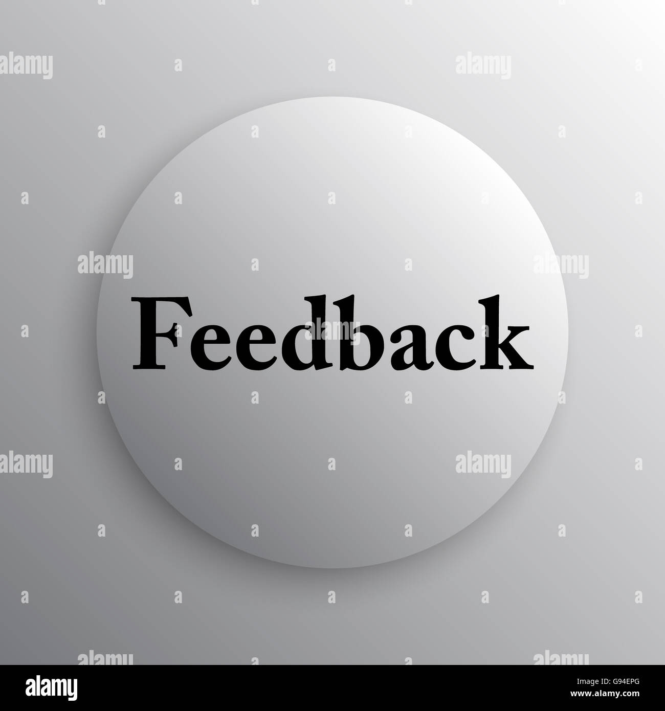 Feedback icon. Internet button on white background Stock Photo - Alamy