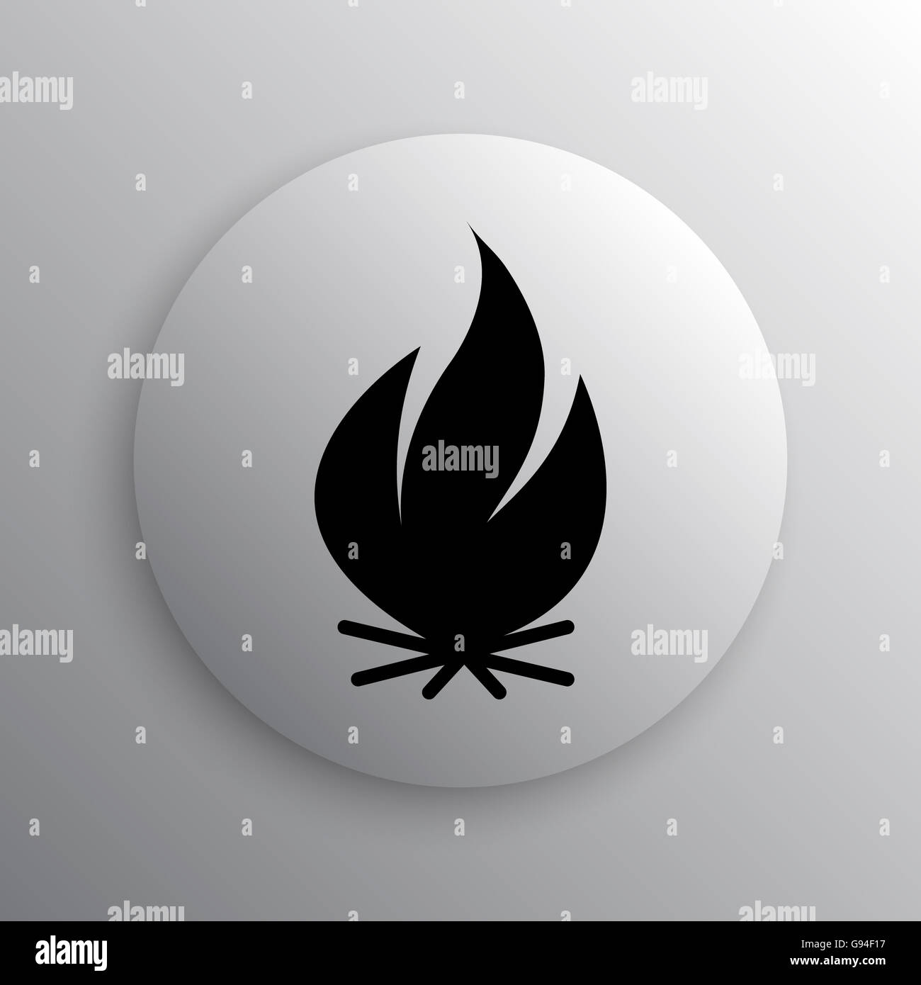 Fire icon. Internet button on white background Stock Photo - Alamy