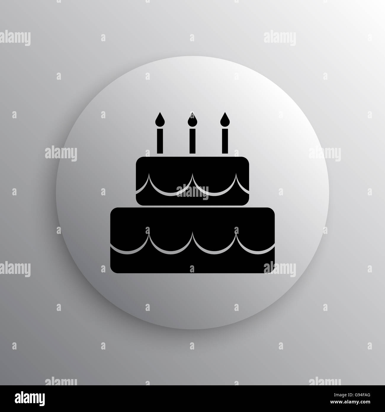 Cake icon. Internet button on white background Stock Photo - Alamy