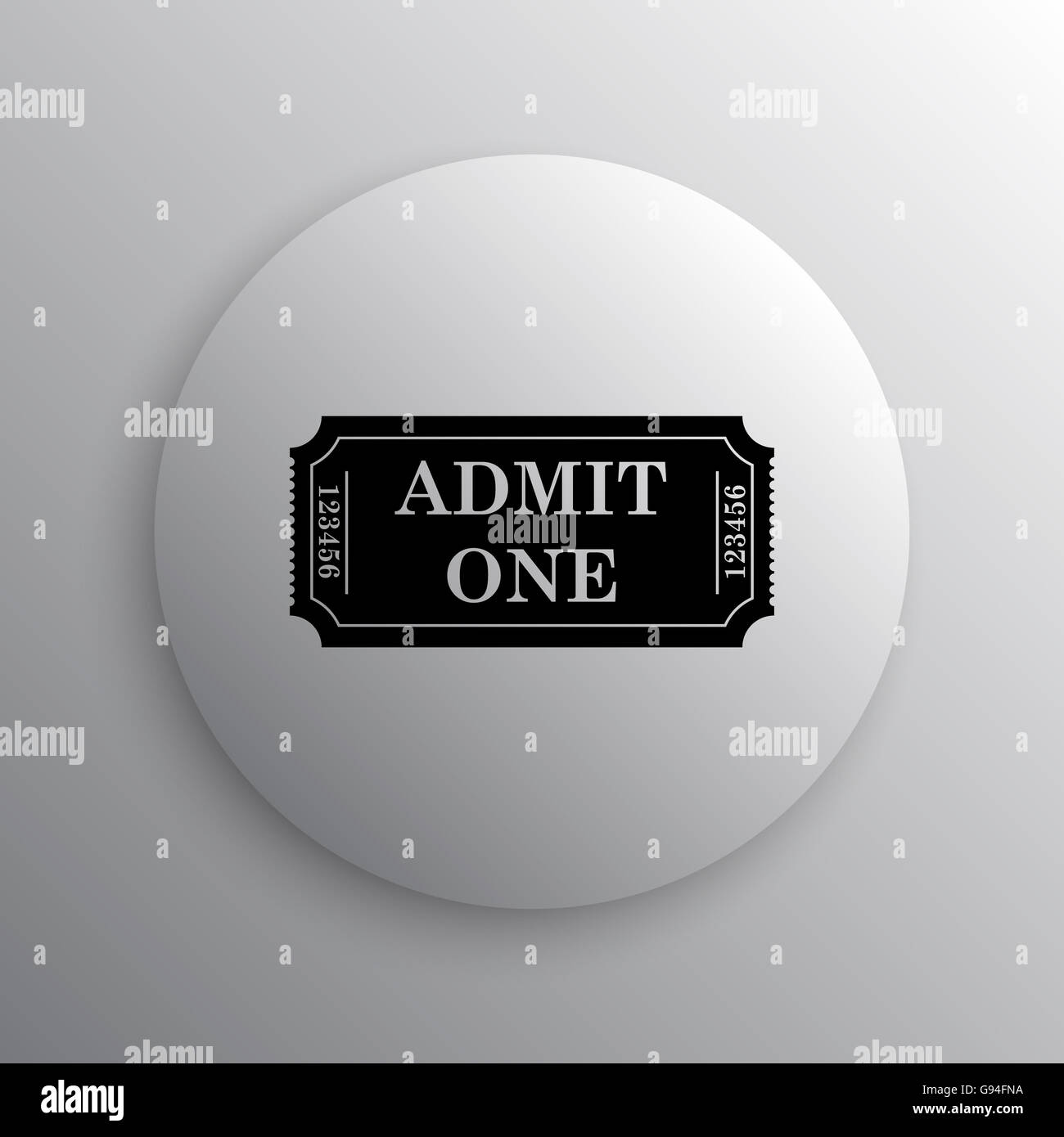 Admin one ticket icon. Internet button on white background Stock Photo ...