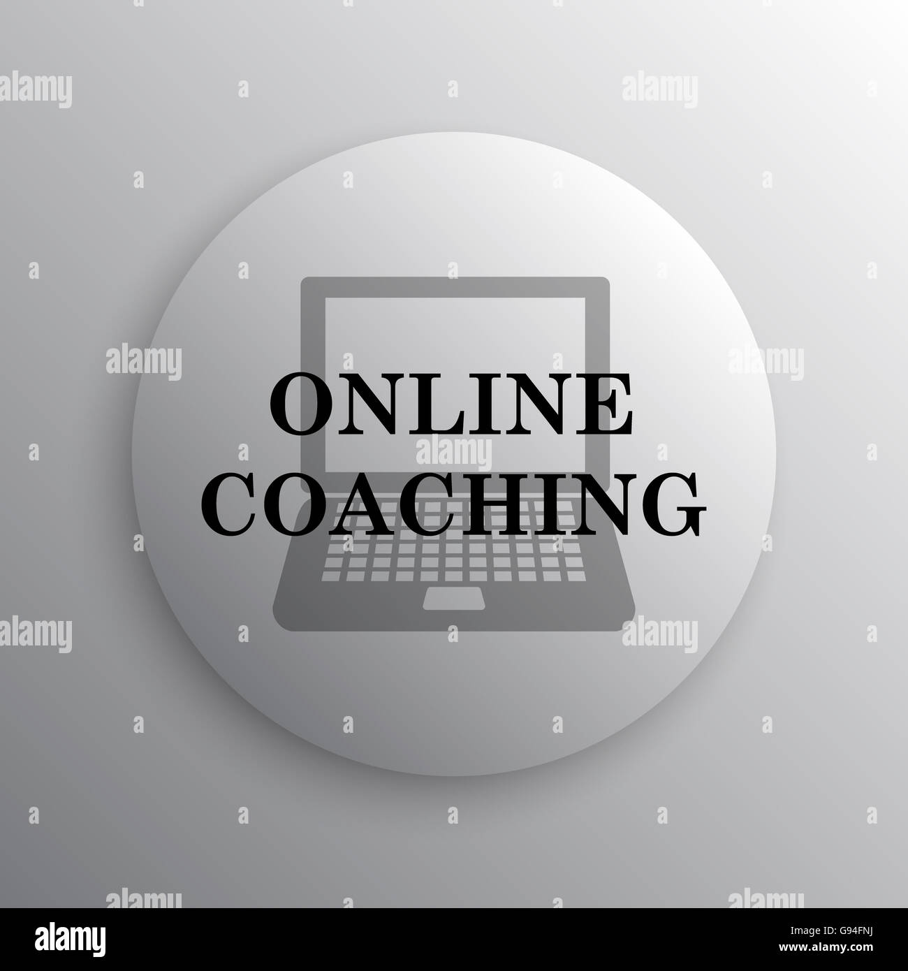 Online coaching icon. Internet button on white background Stock Photo ...