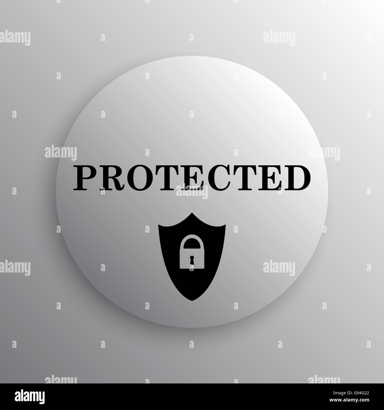 Protected icon. Internet button on white background Stock Photo - Alamy