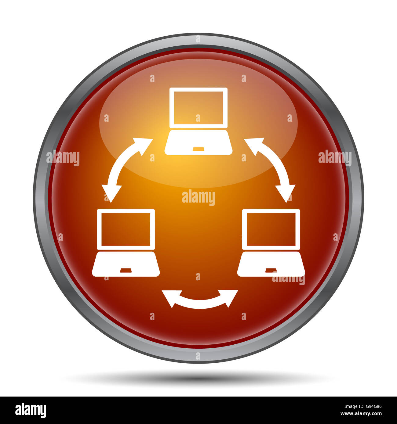 Computer network icon. Internet button on white background Stock Photo ...