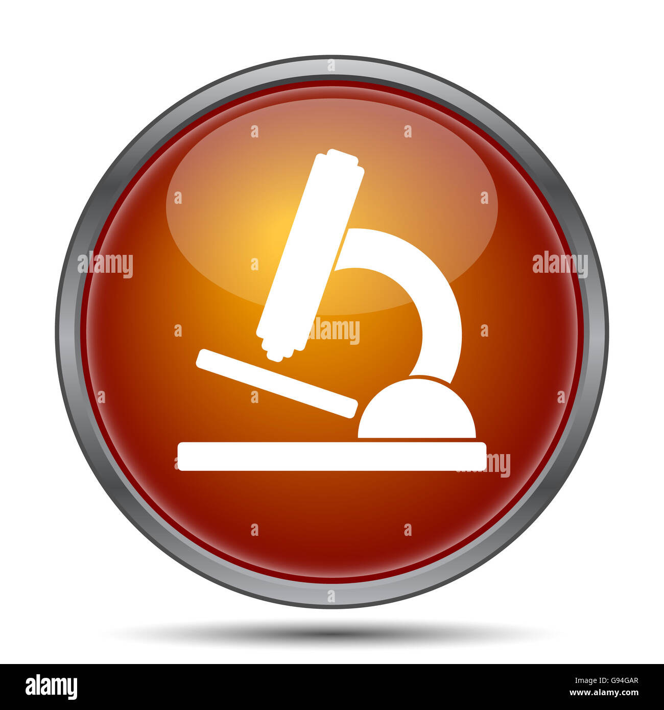 Microscope icon. Internet button on white background Stock Photo - Alamy