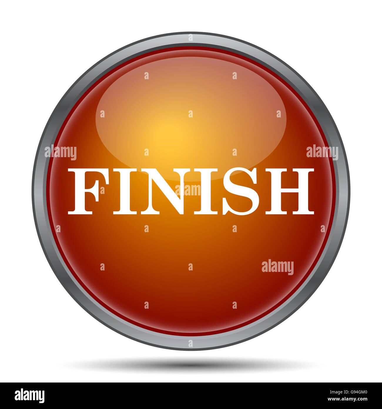 Finish icon. Internet button on white background Stock Photo - Alamy