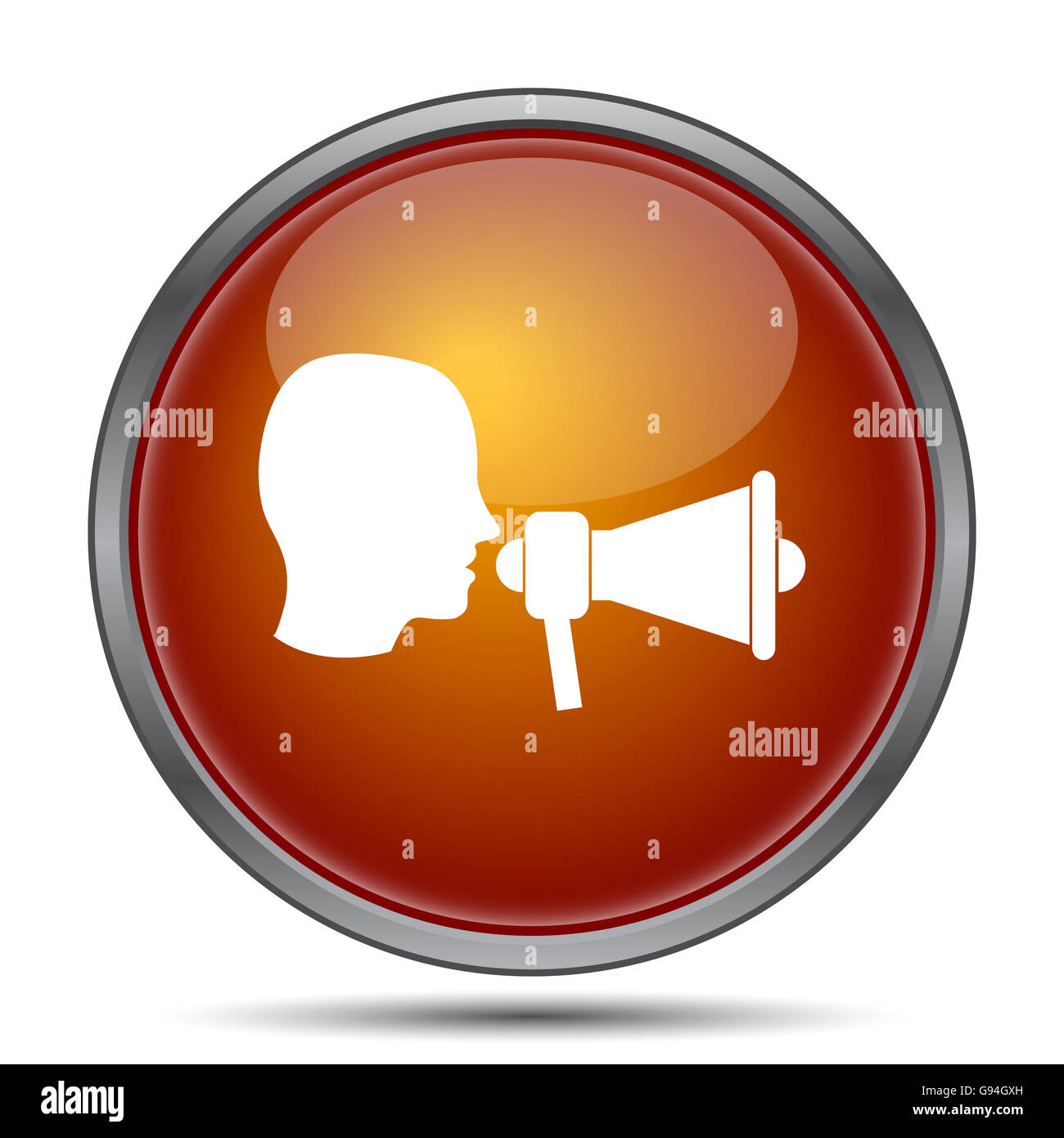 Megaphone icon. Internet button on white background Stock Photo - Alamy