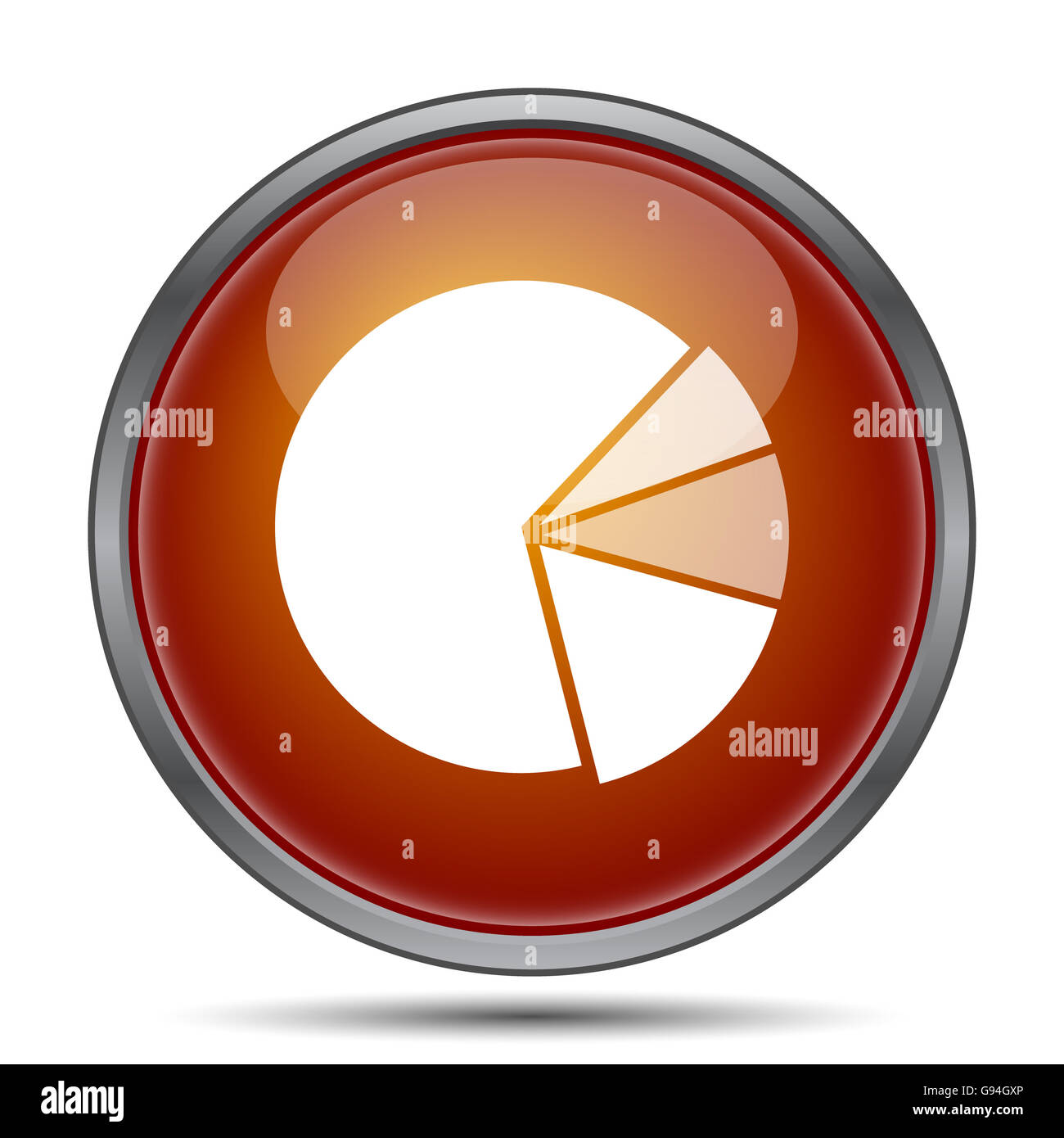 Chart pie icon. Internet button on white background Stock Photo - Alamy