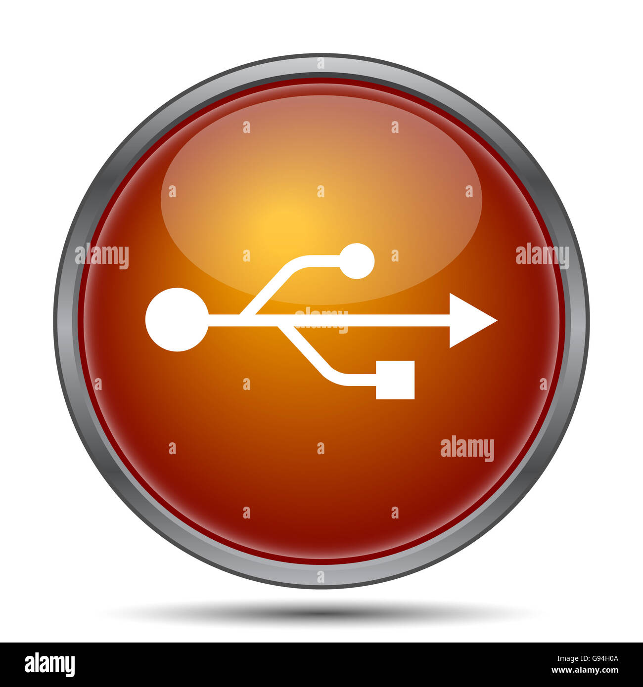 USB icon. Internet button on white background Stock Photo - Alamy