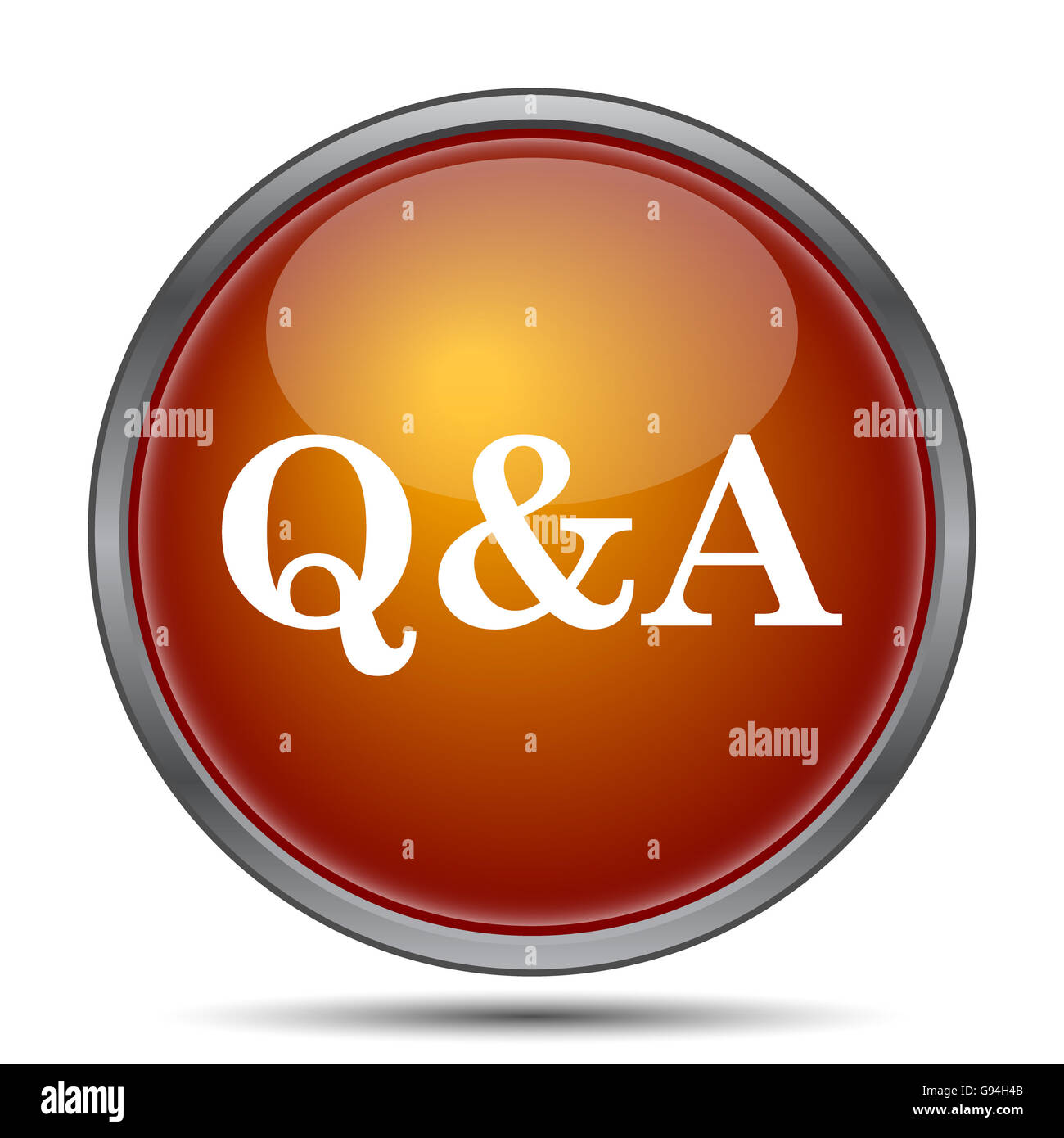 Q&A icon. Internet button on white background Stock Photo - Alamy