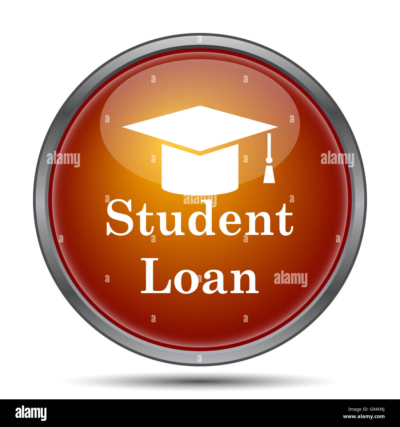 Student loan icon. Internet button on white background Stock Photo - Alamy