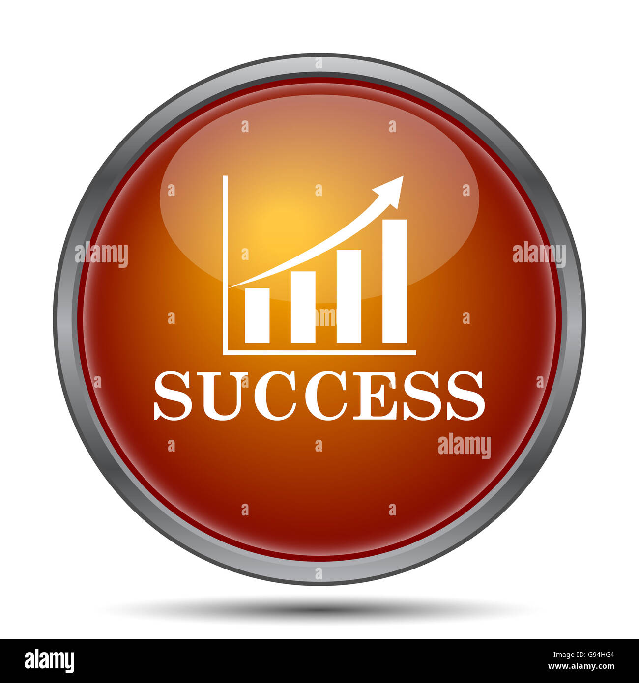 Success icon. Internet button on white background Stock Photo - Alamy