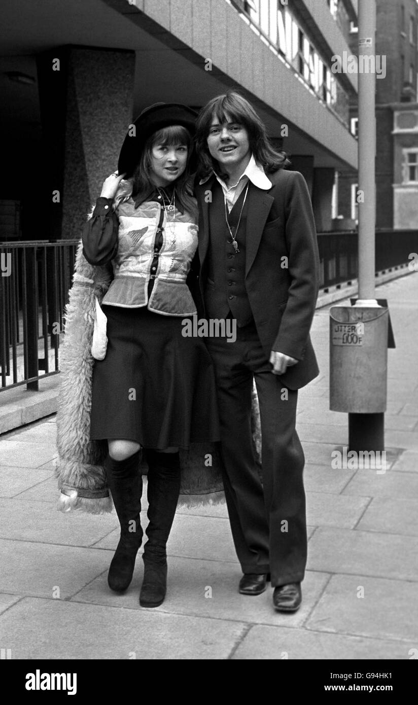 Child actor Jack Wild, now 20, with his girlfriend, Gaynor Jones, 19. Wild became a star overnight as the Artful Dodger in the film version of the musical 'Oliver'. Stock Photo