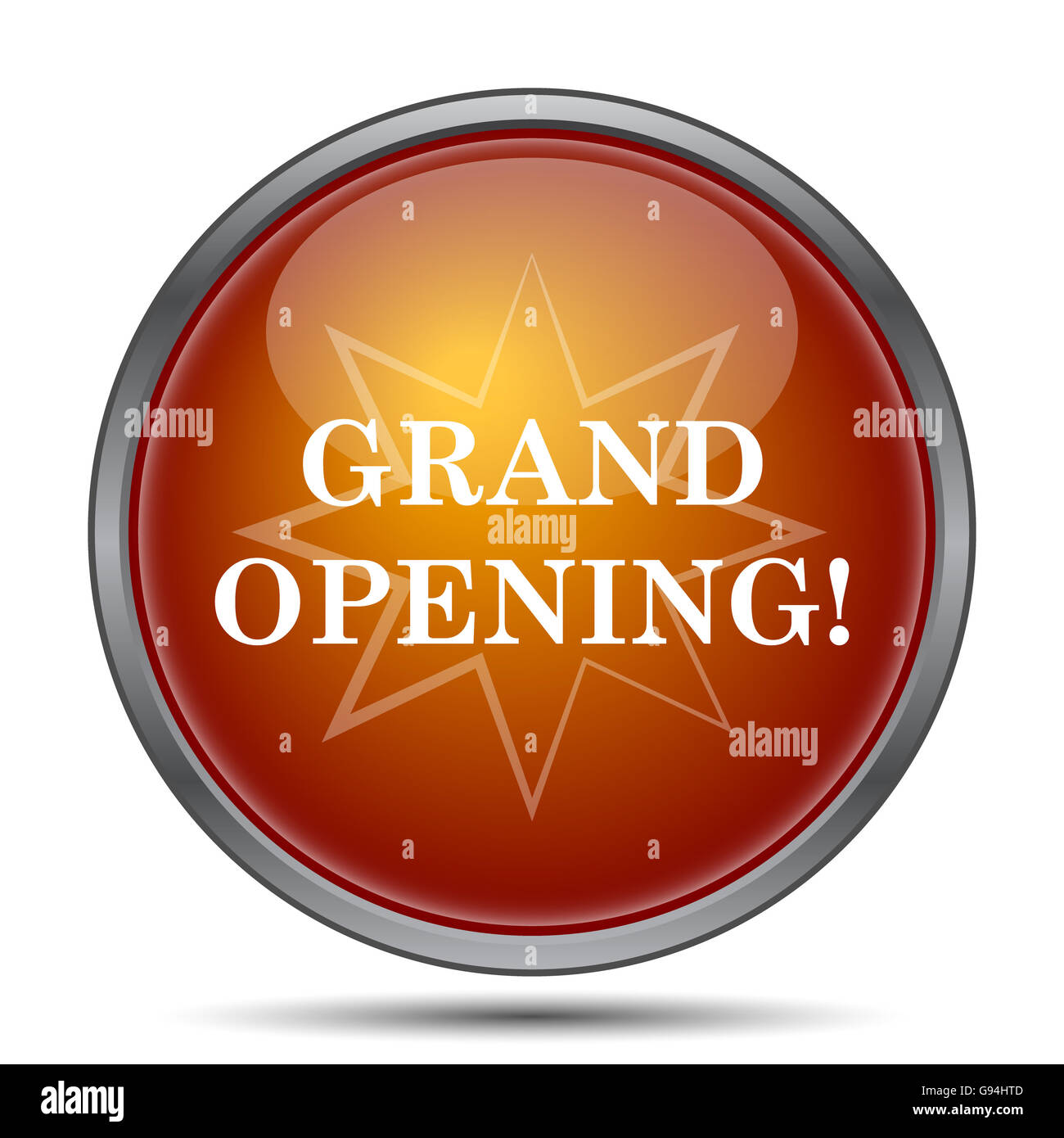 Grand opening icon. Internet button on white background Stock Photo - Alamy