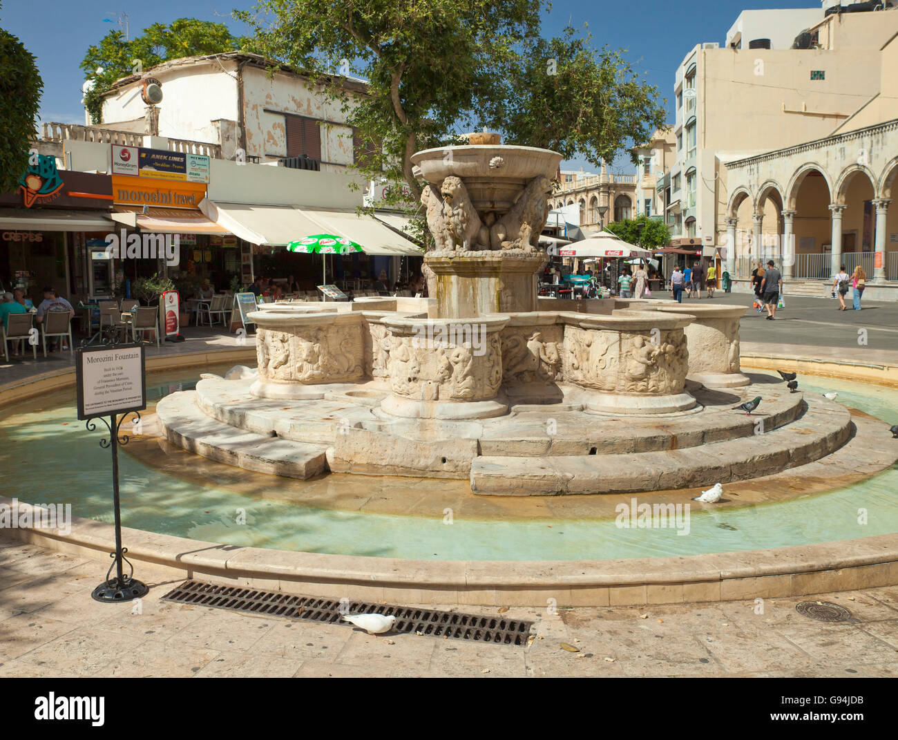 Morozini Fountain, Heraklion, Crete. Stock Photo