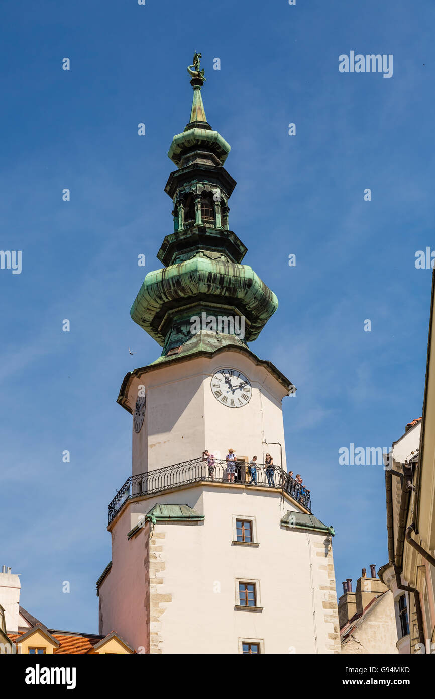 Bratislava, Slovakia - 21 May 2016: St. Michael's tower in the historic center of Bratislava Stock Photo