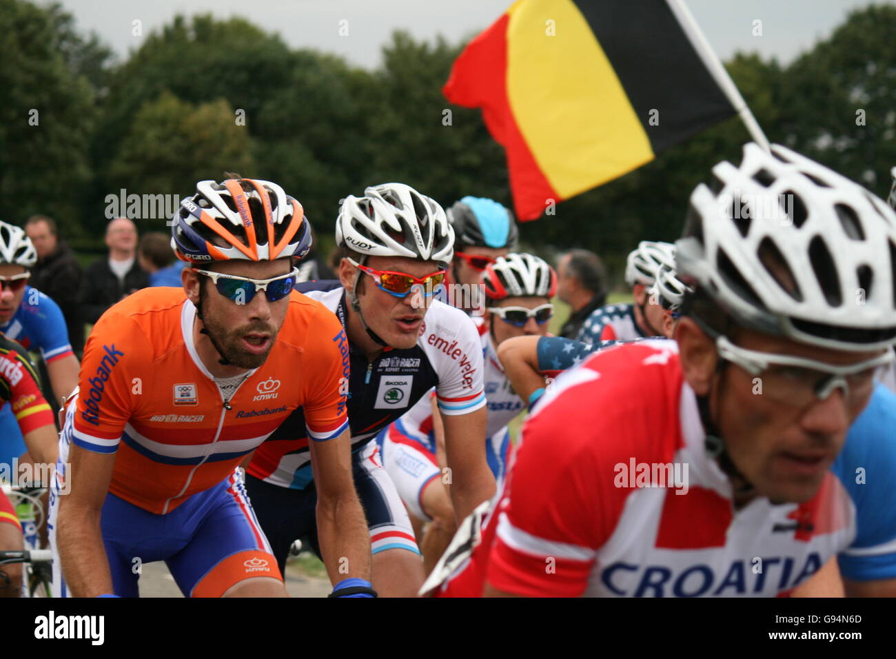 VALKENBURG, NETHERLANDS - SEPTEMBER 29  Cyclists during the cycling world championship Stock Photo