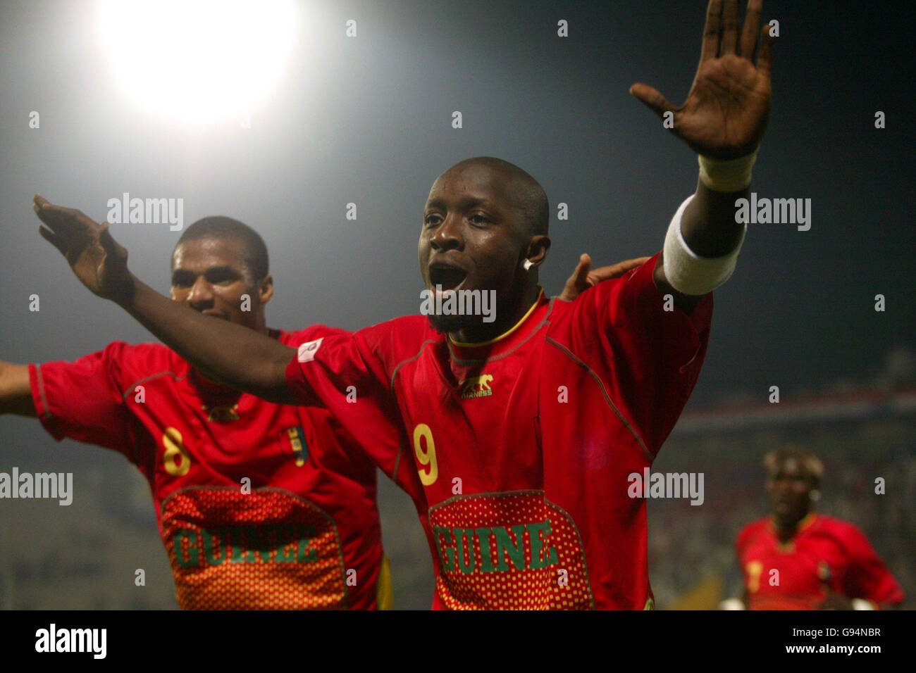 Soccer - African Cup of Nations 2006 - Group C - South Africa v Guinea - Harras El-Hedoud Stadium. Guinea's Sambegou Bangoura celebrates Stock Photo