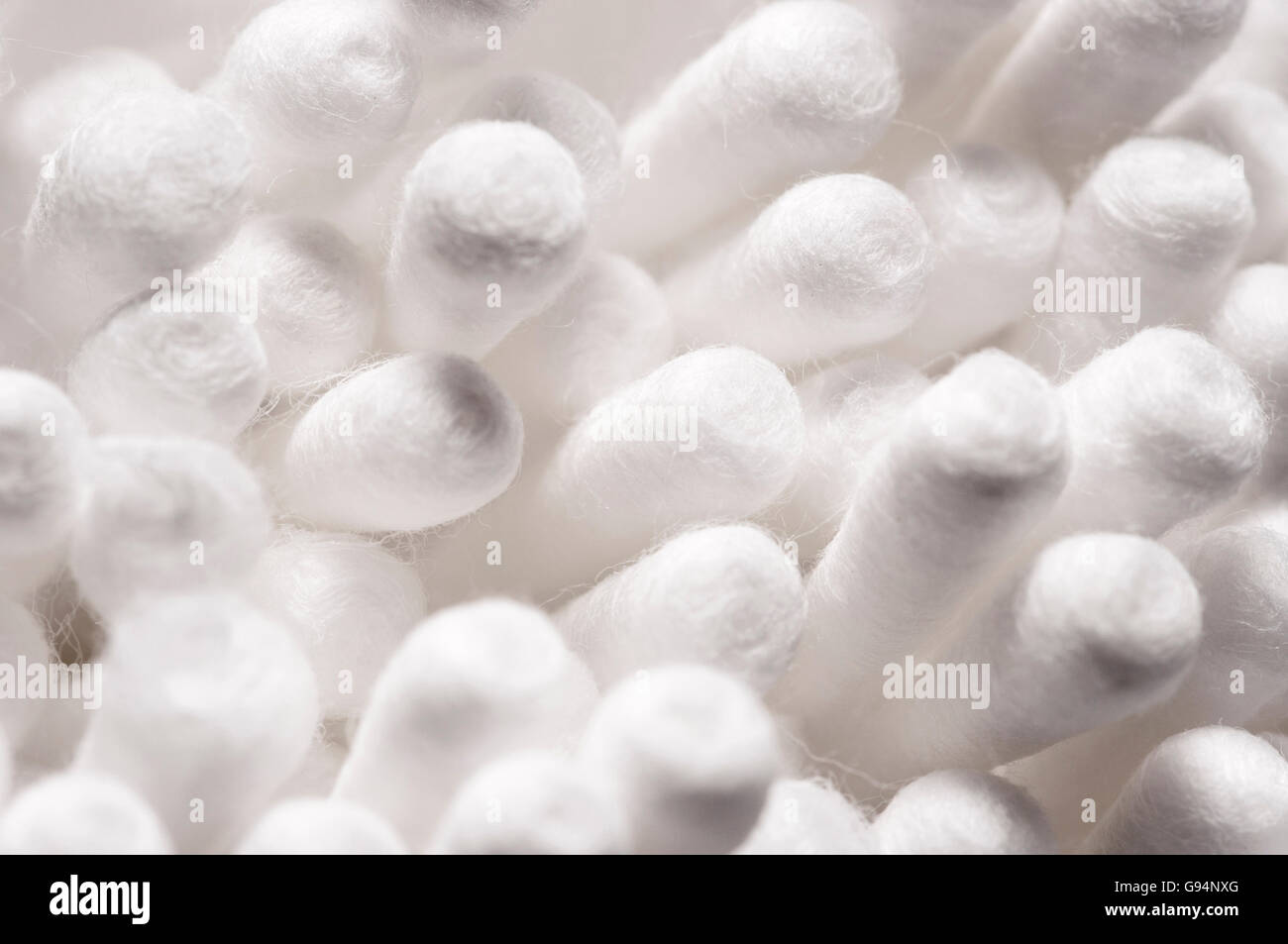 White Cotton Ear Buds Background Stock Photo