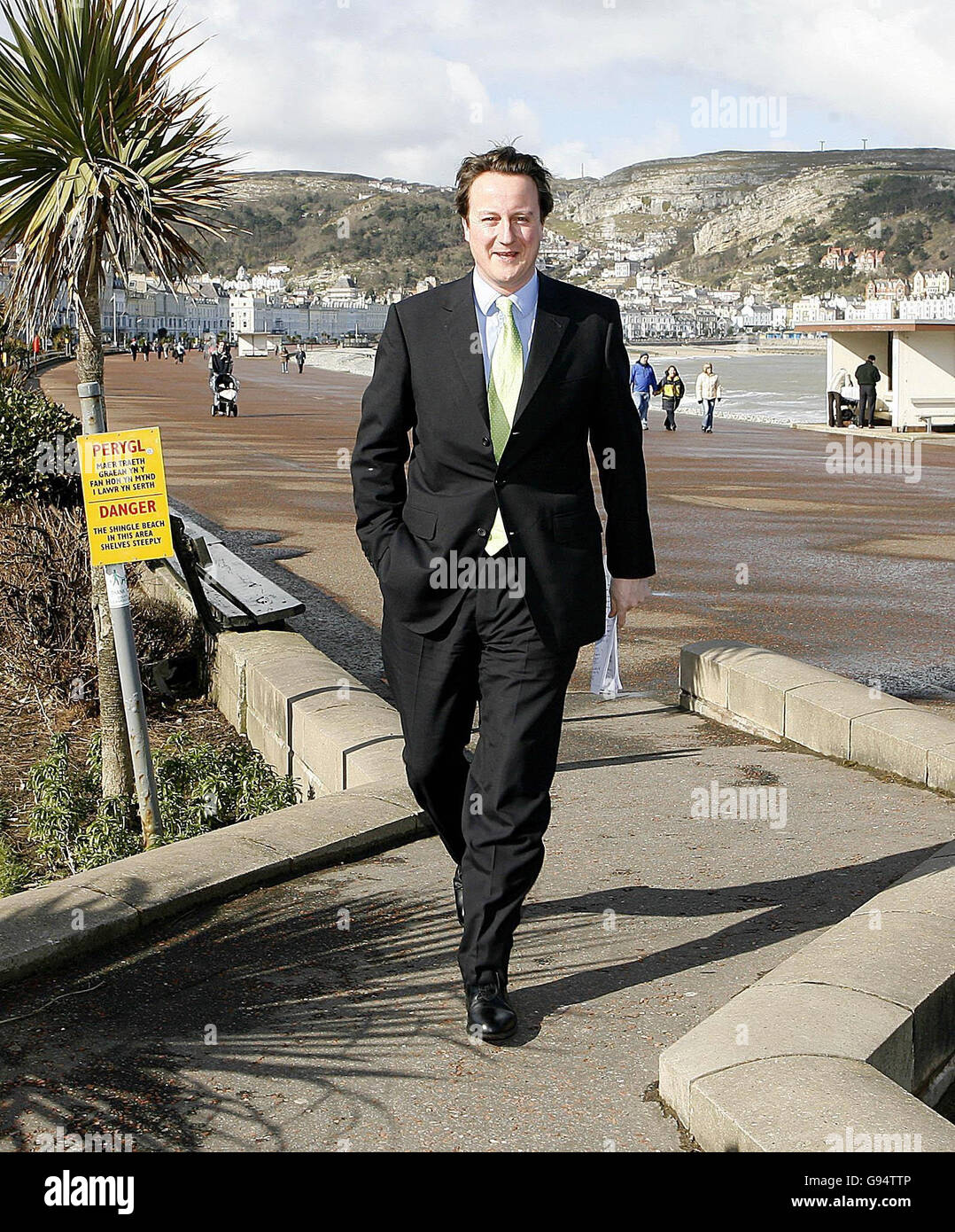Conservative Party leader David Cameron MP arrives at the Welsh Conservative Party conference in Llandudno, North Wales. Stock Photo