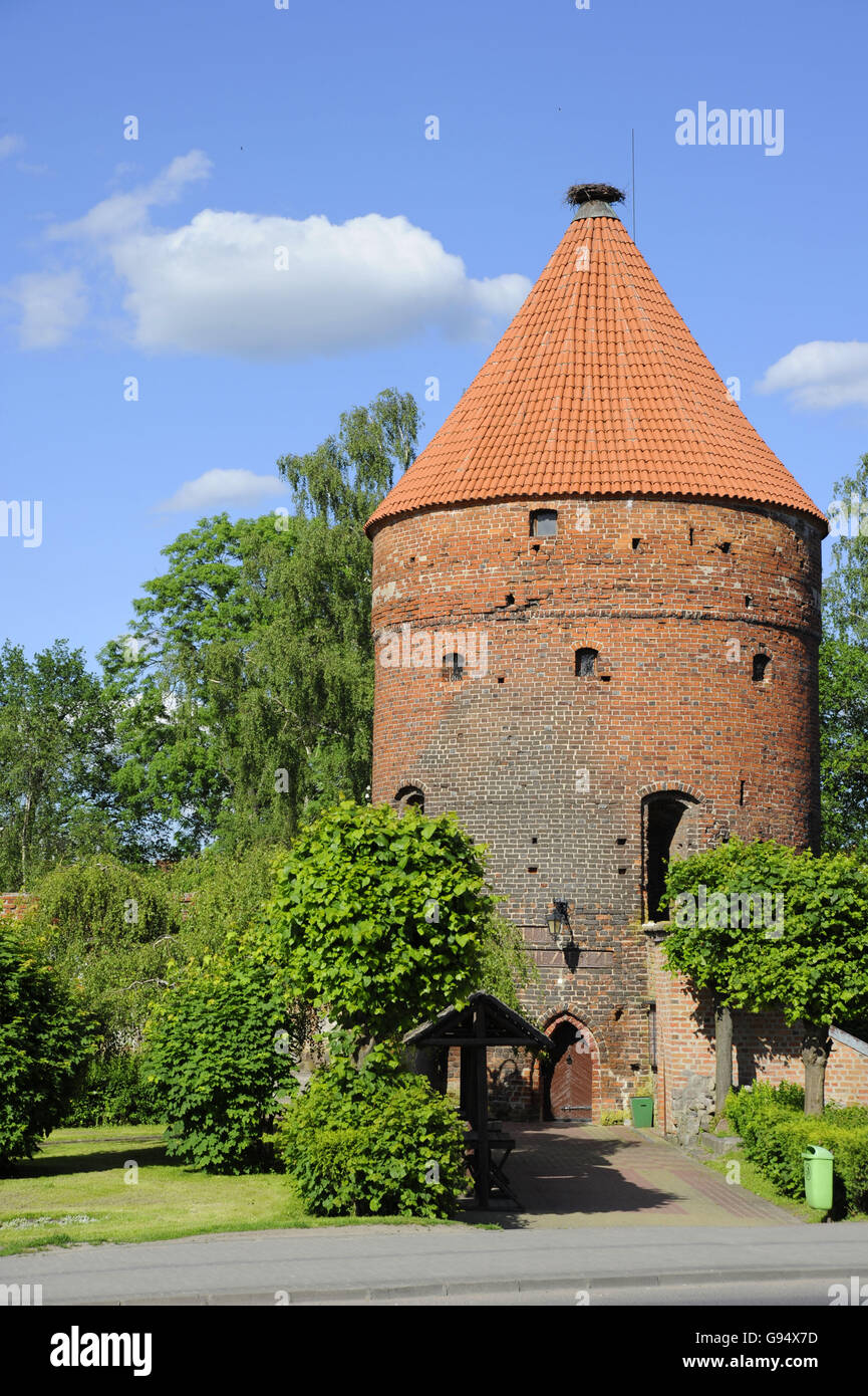 Baszta Bociania, stork tower, Dobre Miasto, Warmian-Masurian, Poland / Mazuria Stock Photo