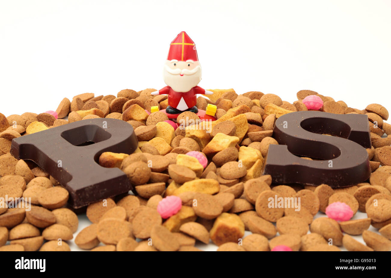 Traditional sweets and cookies for the celebration of Sinterklaas, a dutch holiday on december the fifth Stock Photo