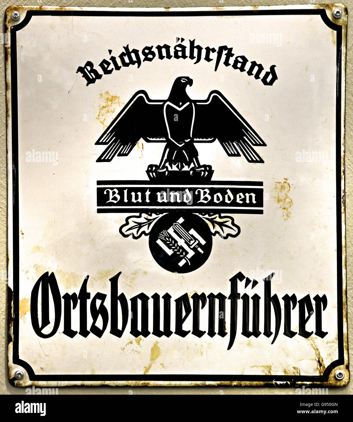 Reichsnährstand Blut und Boden Ortsbauernführer- Reich Food Estate blood and soil Ortsbauernführer Berlin Nazi Germany Stock Photo