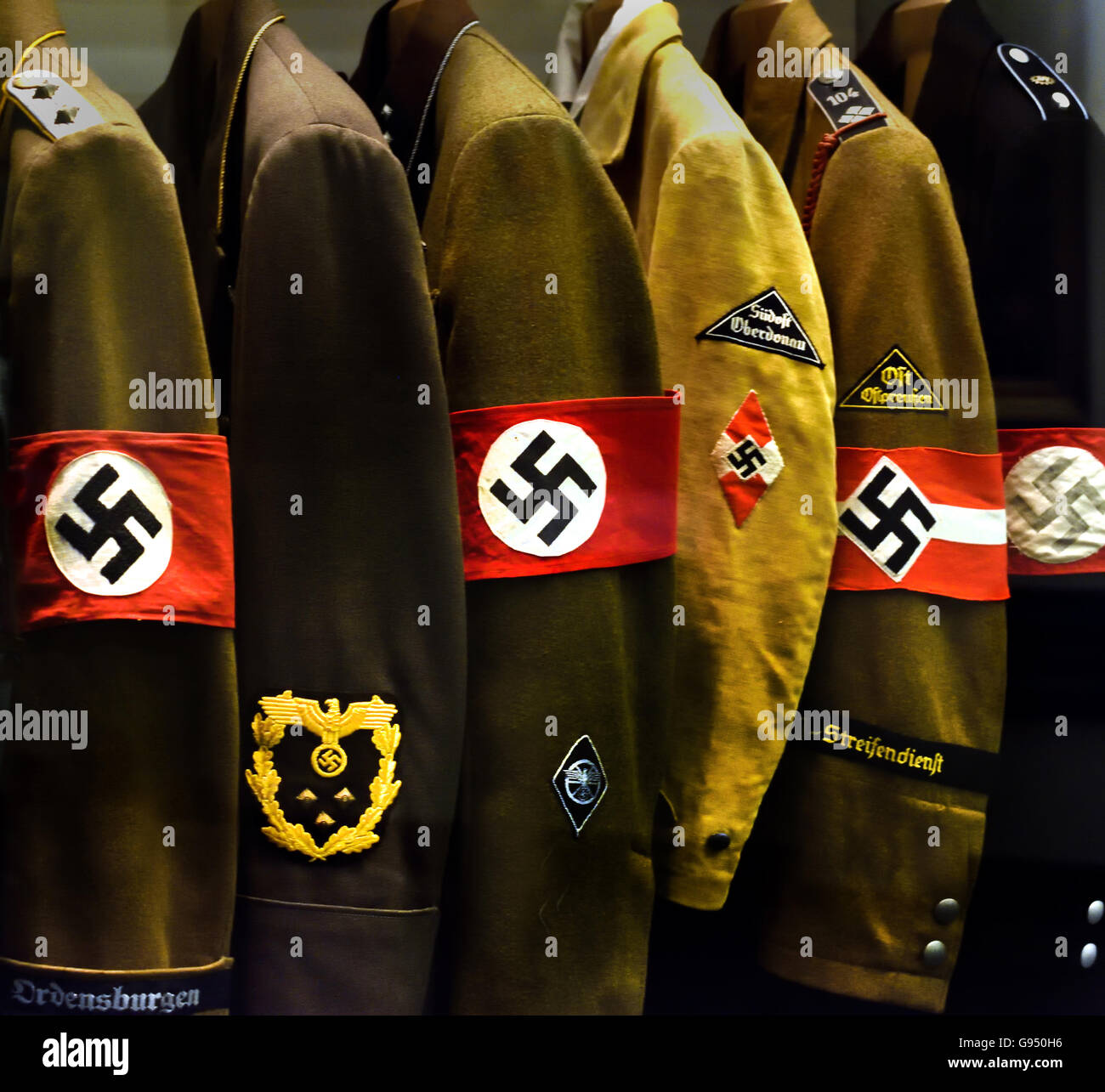 Swastika SS Uniforms Berlin Nazi Germany Stock Photo