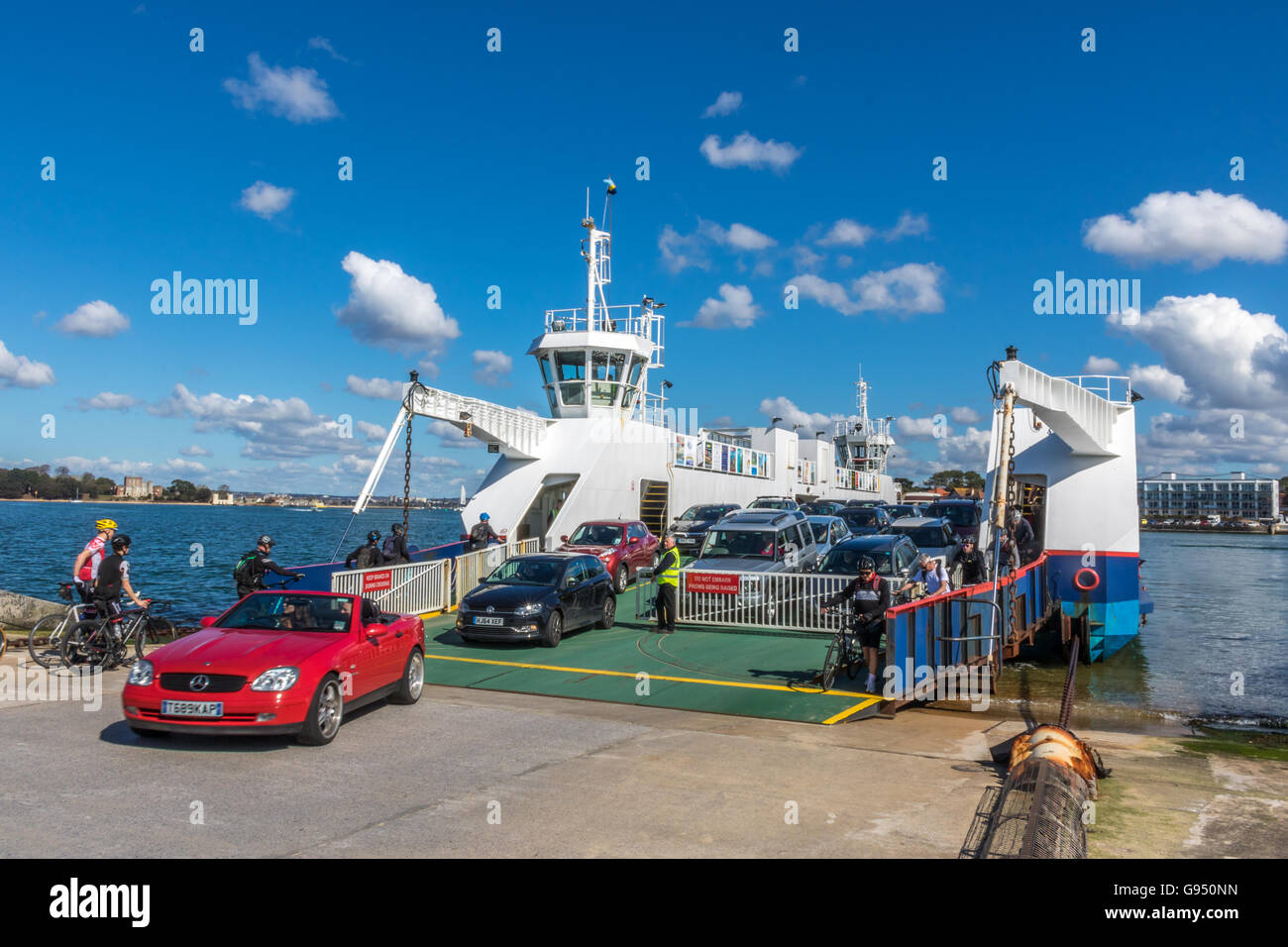 England Dorset Studland The chain ferry which crosses from Studland to