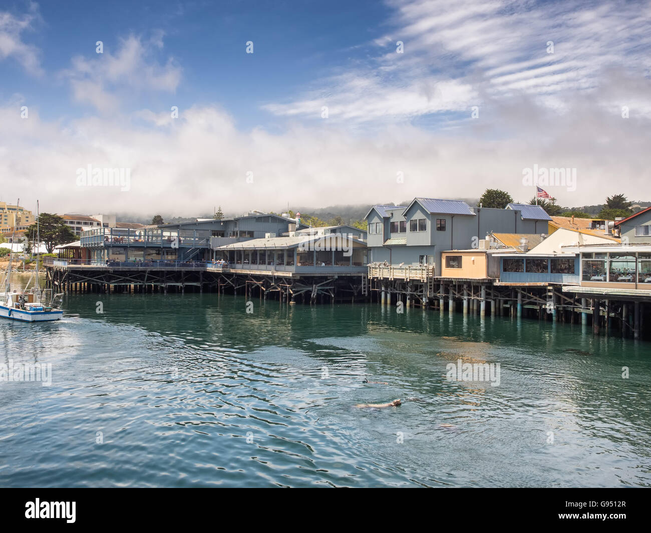 Monterey's Fisherman's Wharf harbor in California Stock Photo
