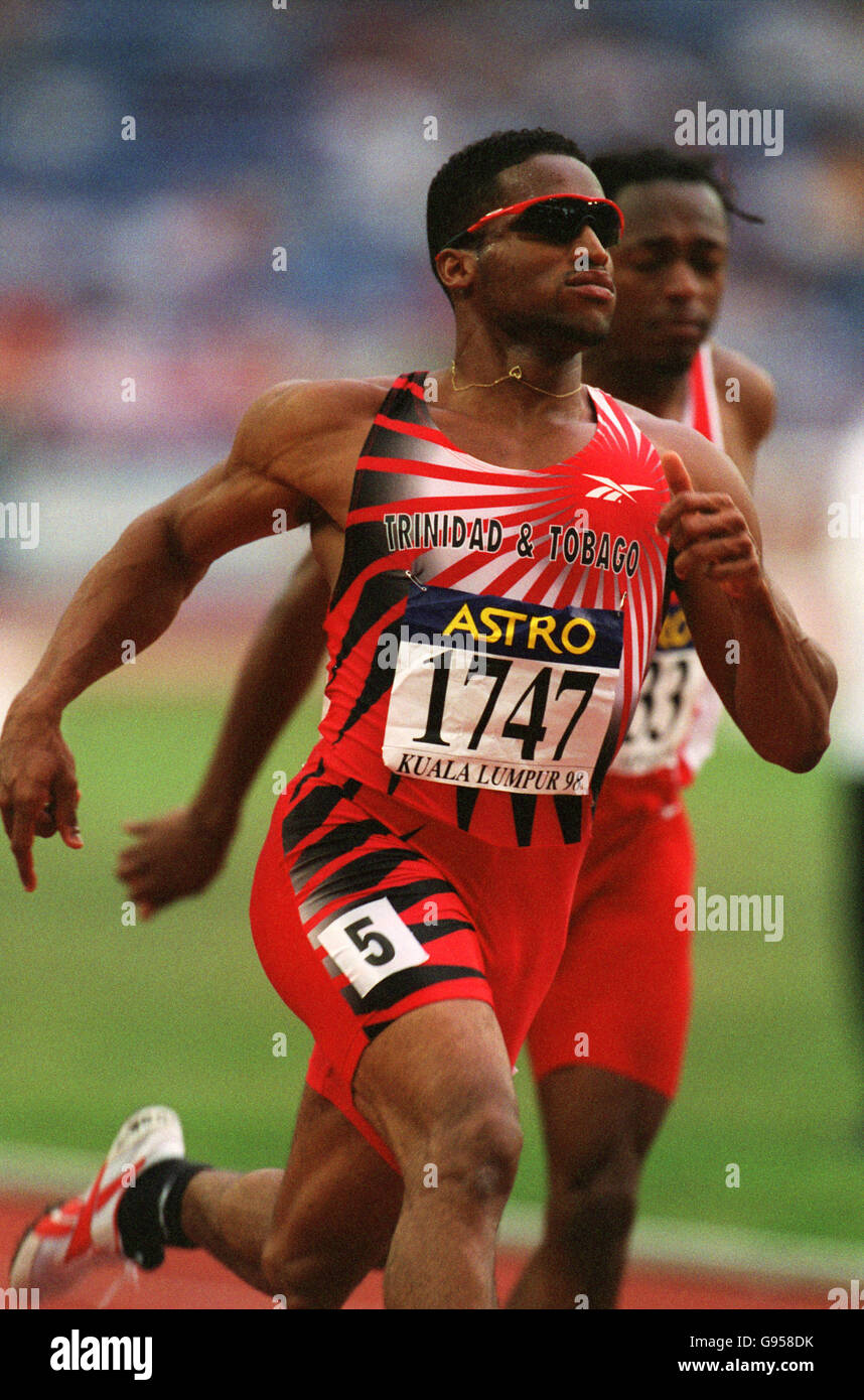 Ato Boldon of Trinidad and Tobago comes home to win the gold medal ...
