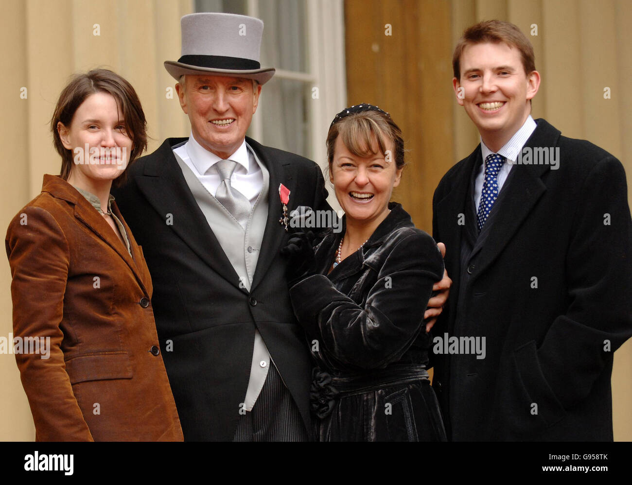 BBC Radio 2 veteran DJ Johnnie Walker with his third wife Tiggy (centre), son Sam, 31, and
