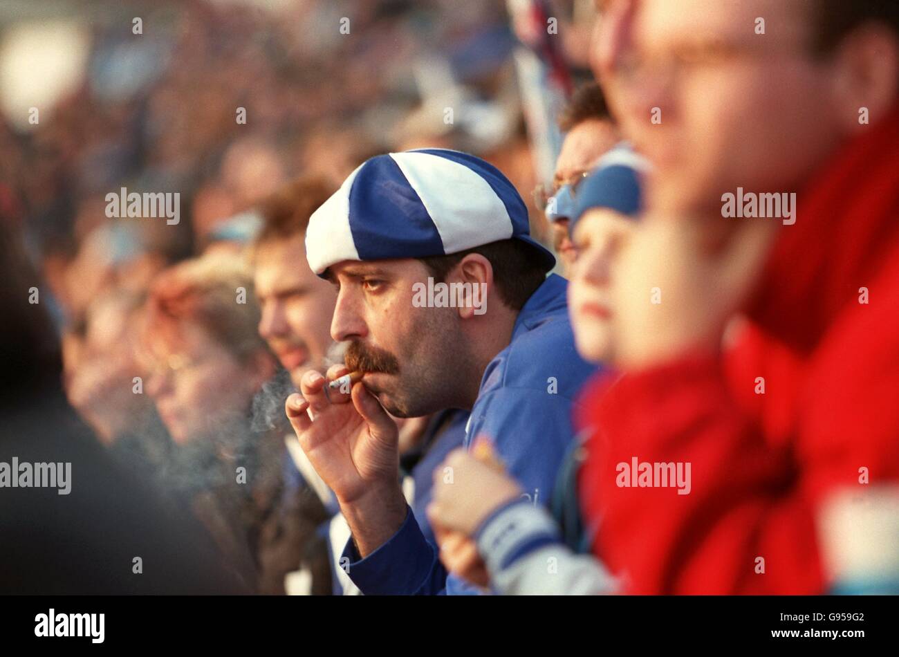 German Soccer - Bundesliga - Bayern Munich v 1860 Munich. An 1860 Munich fan Stock Photo