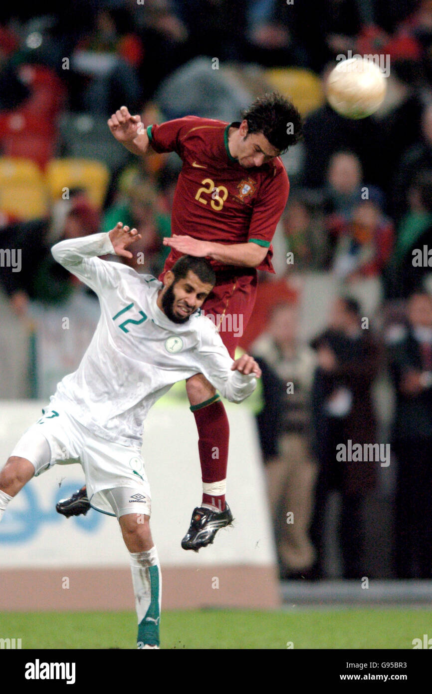 Soccer - International Friendly - Portugal v Saudi Arabia - LTU Arena. Saudi Arabia's Mohammed Abdulaziz Kathran and Portugal's Helder Postiga battle for the ball in the air Stock Photo