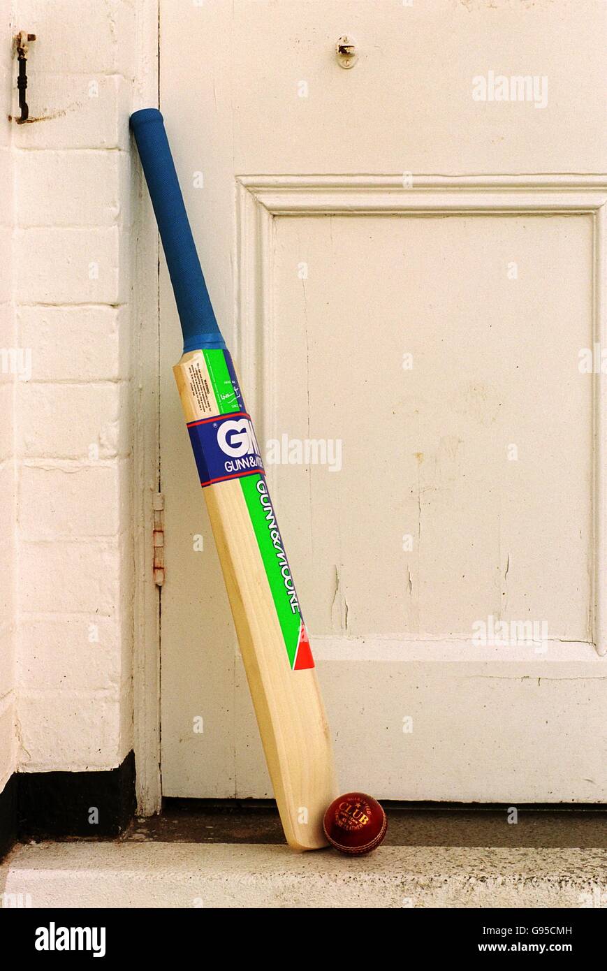 Cricket - Balls and Bats. A cricket bat and ball Stock Photo - Alamy