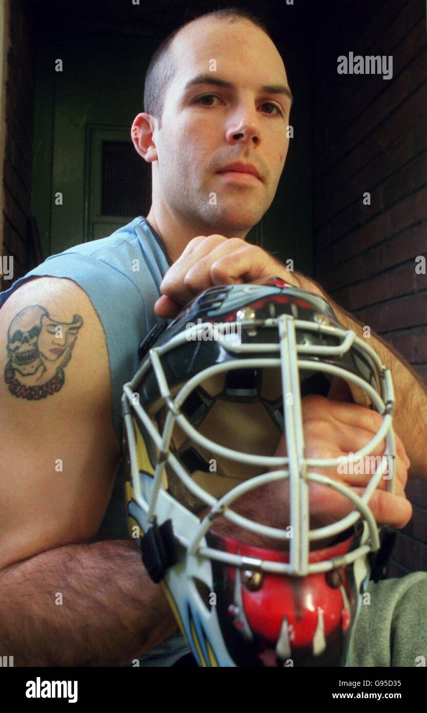 Ice Hockey Nottingham Panthers TRevor Robbins commission Stock