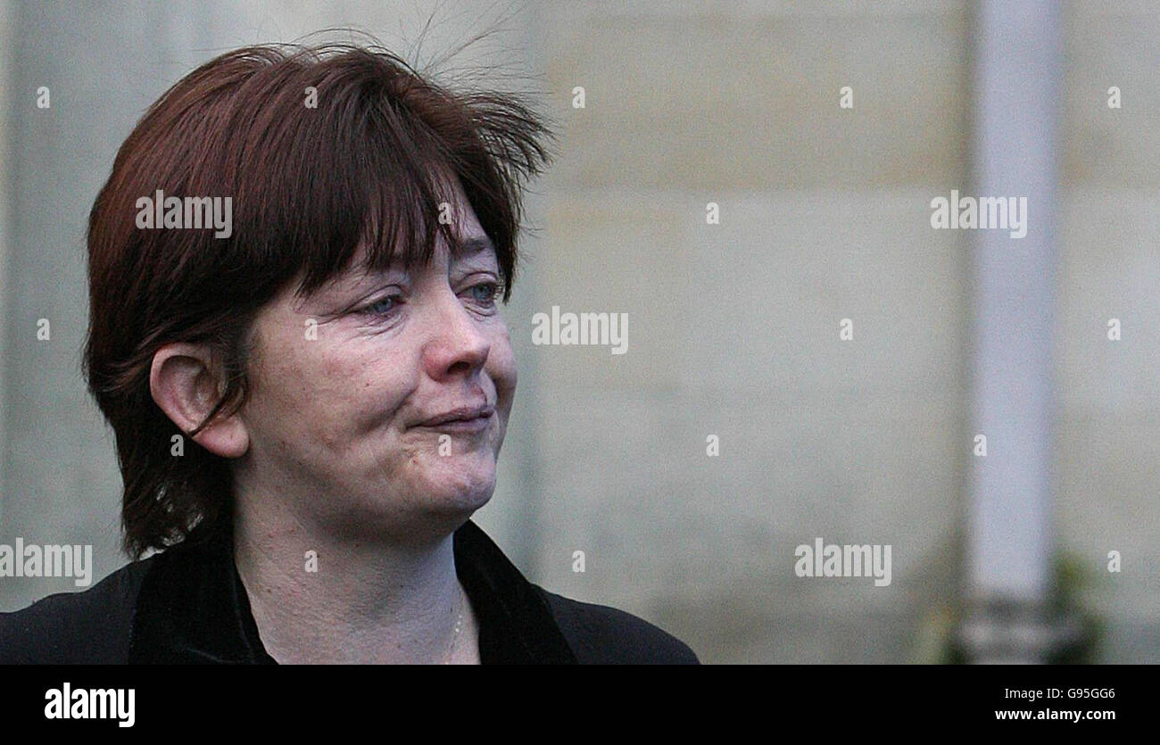 Jamie Maughan's mother Josephine Farrelly leaves Cavan Coroners court, Wednesday February 15, 2006, after hearing a verdict of death by misadventure being delivered at inquest into the death of her daughter. The body of young Jamie was discovered lying in the back garden of a house in Cavan on July 2, 2004. It is believed her body lay at the back of a vacant house in Harmony Heights estate in the town for five days before it was discovered. See PA Story INQUEST Teenager Ireland. PRESS ASSOCIATION Photo. Photo credit should read: Niall Carson/PA Stock Photo